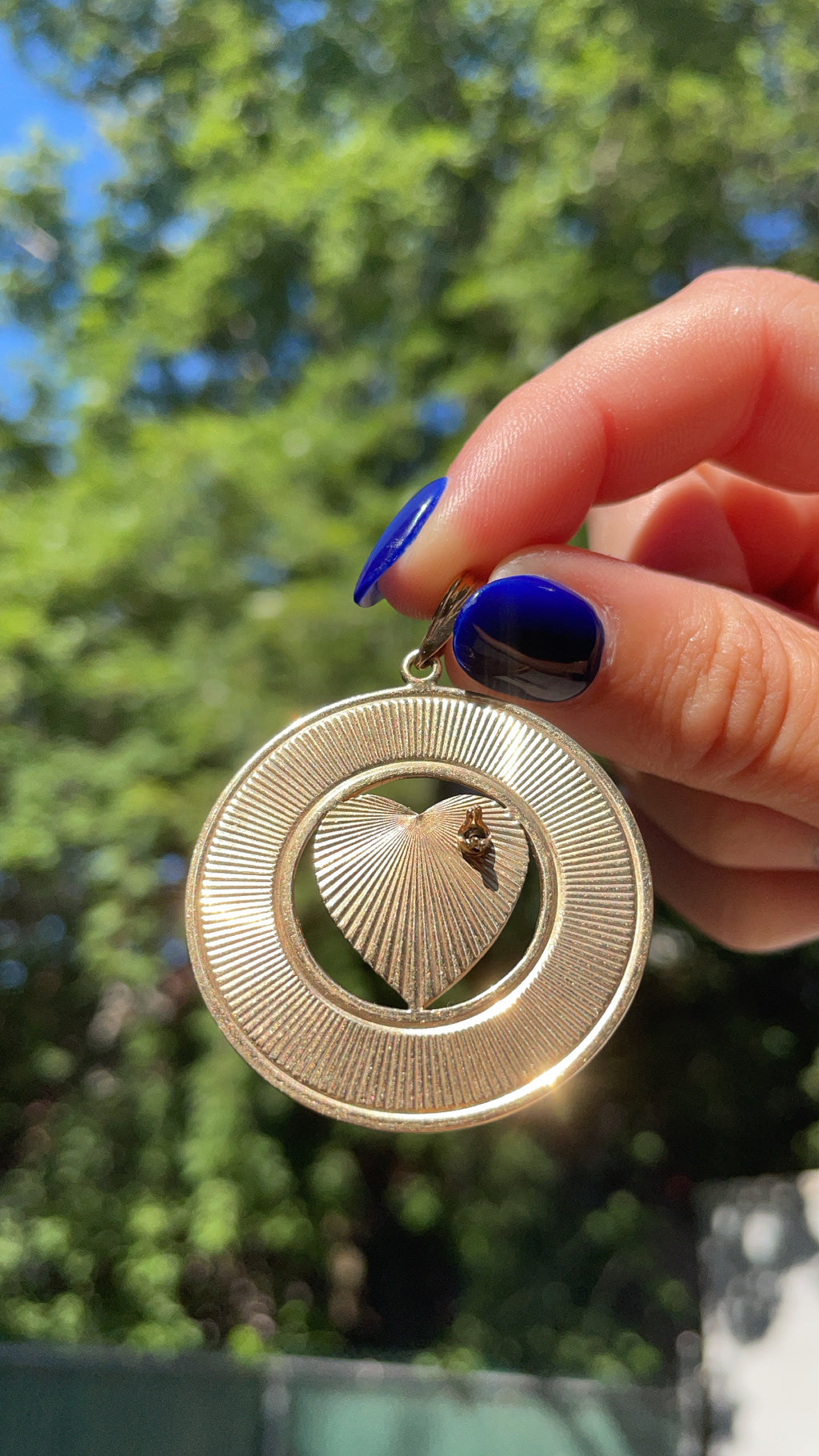 Large Engine Turned Pendant