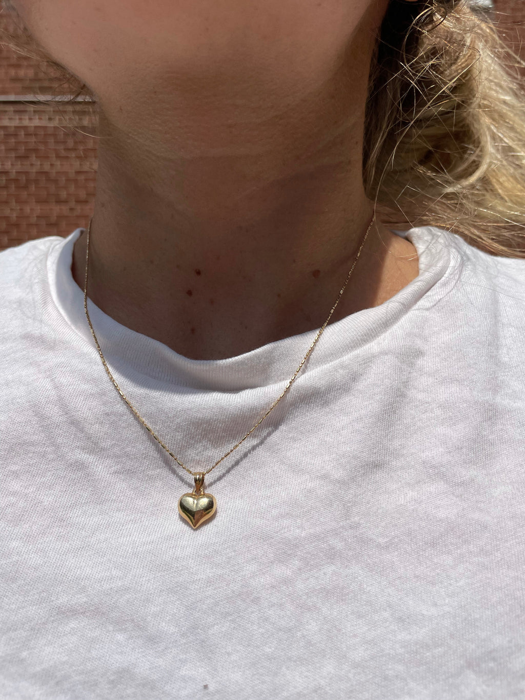 Vintage puffy heart charm