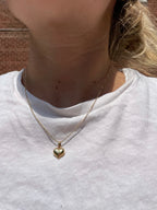 Vintage puffy heart charm