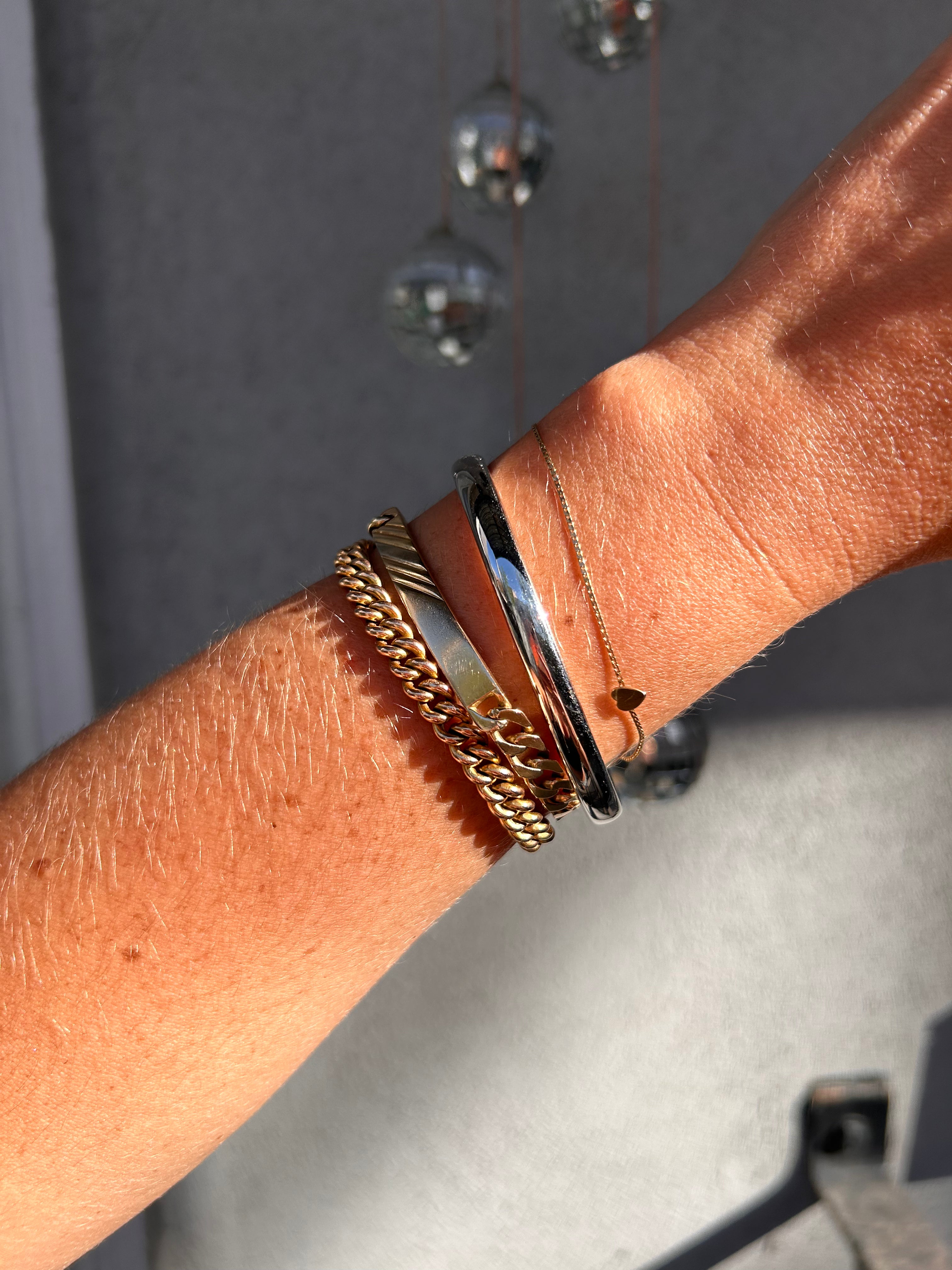 White Gold Snap Bangle