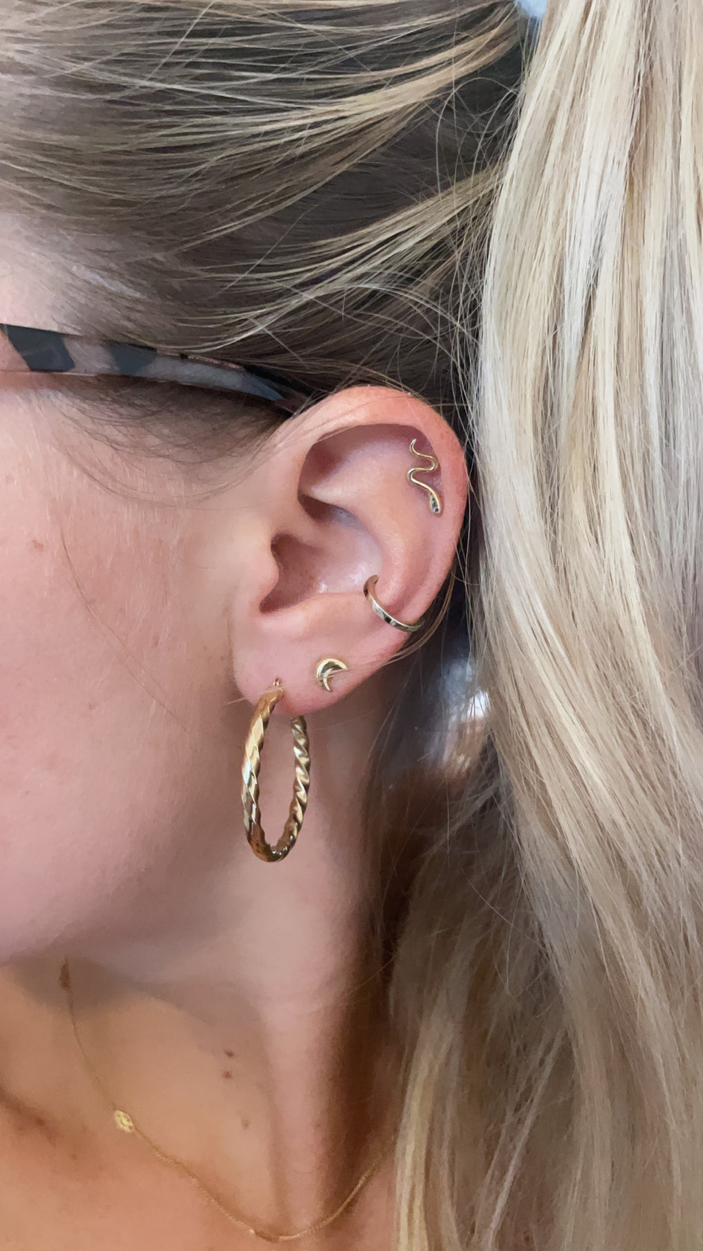 Vintage Large Chunky Twisted Hoop