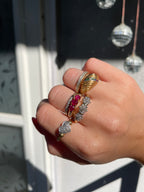 Vintage Floral Diamond Cluster Ring