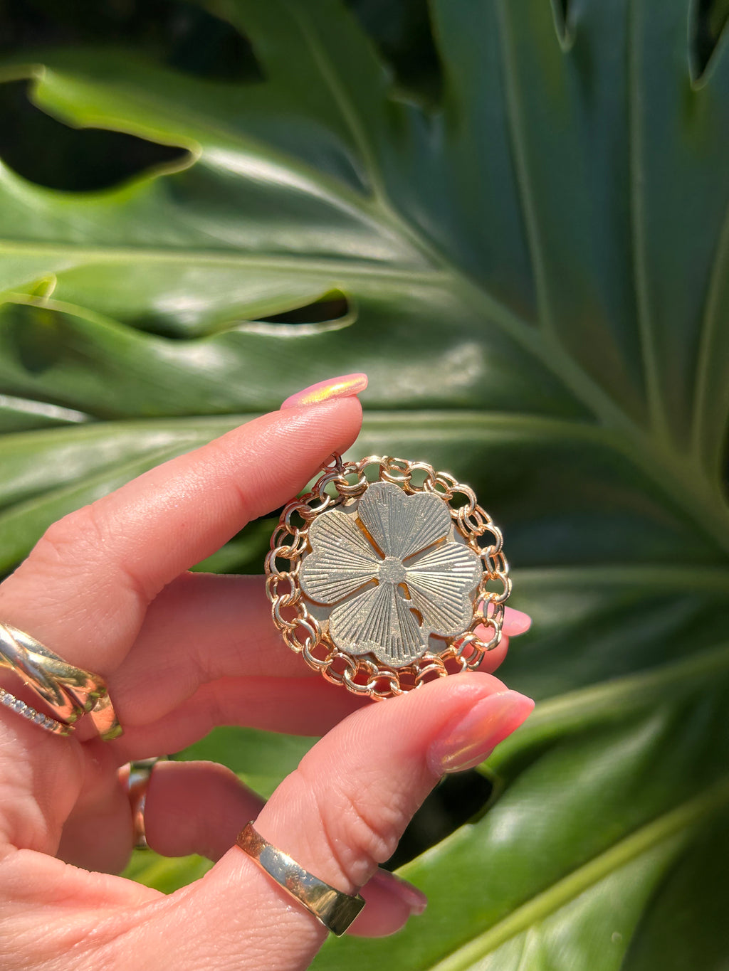 Four Leaf Clover Reversible Charm