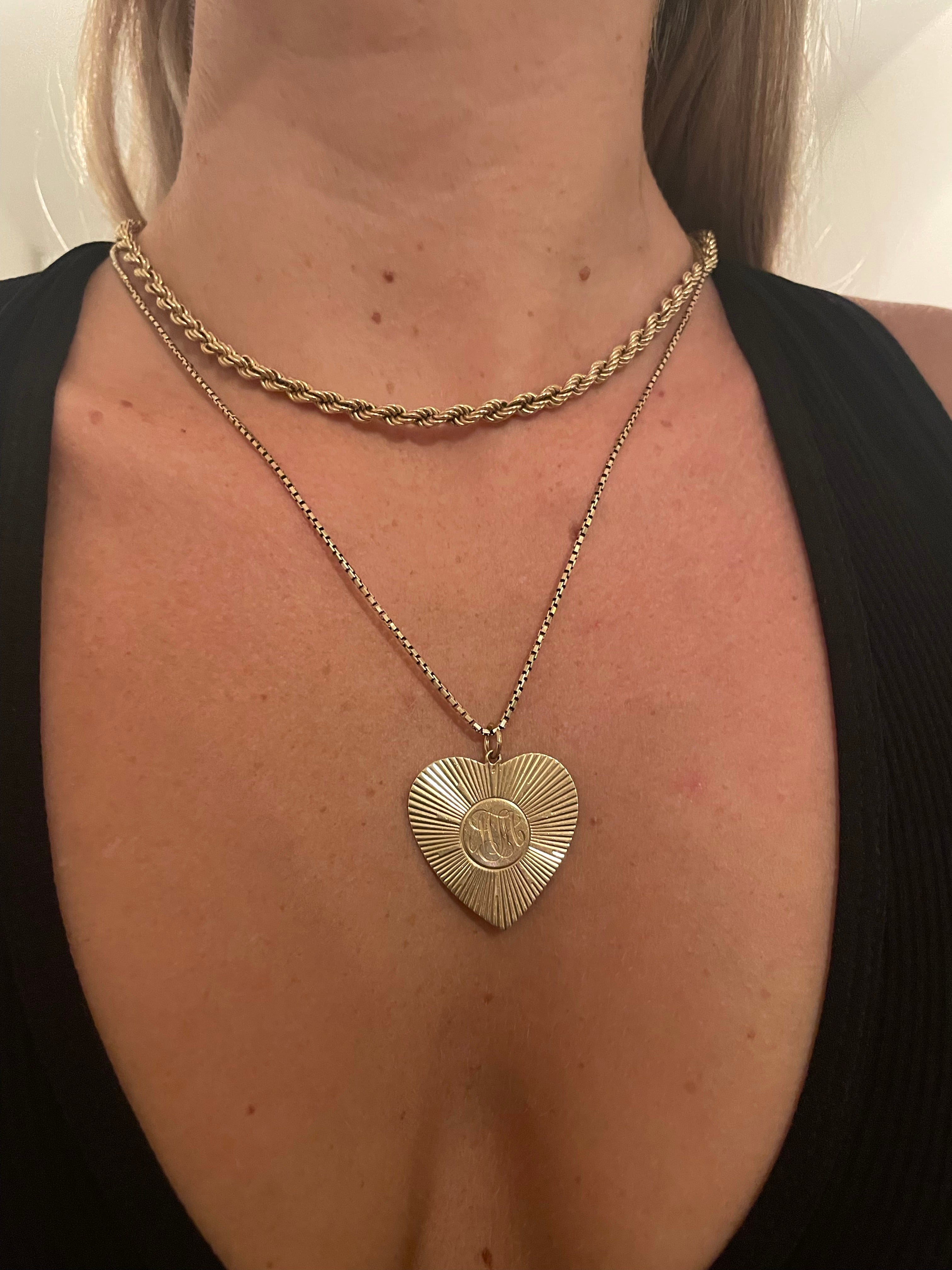 Vintage Engine Turned Heart Pendant