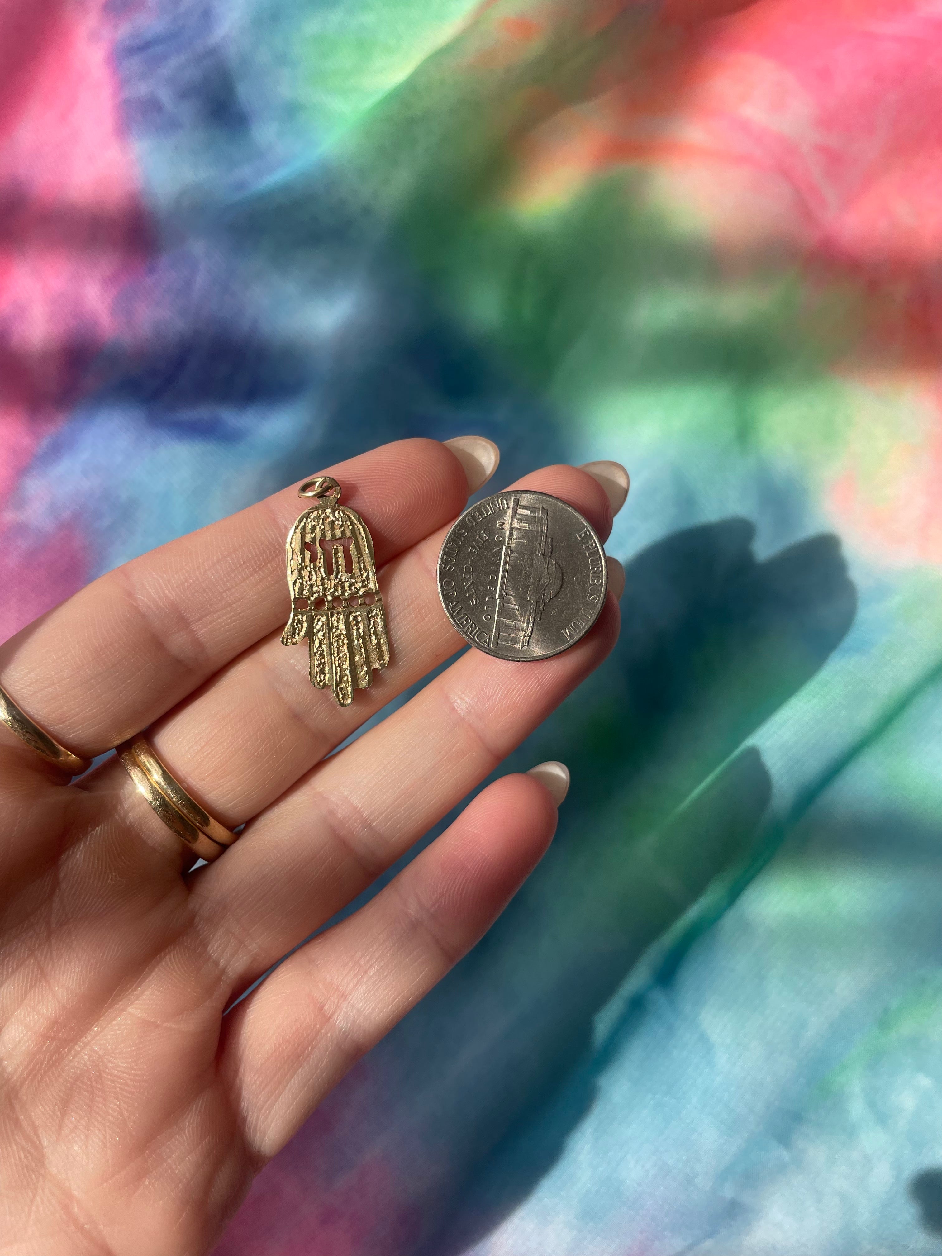 Hamsa Hebrew Life Charm