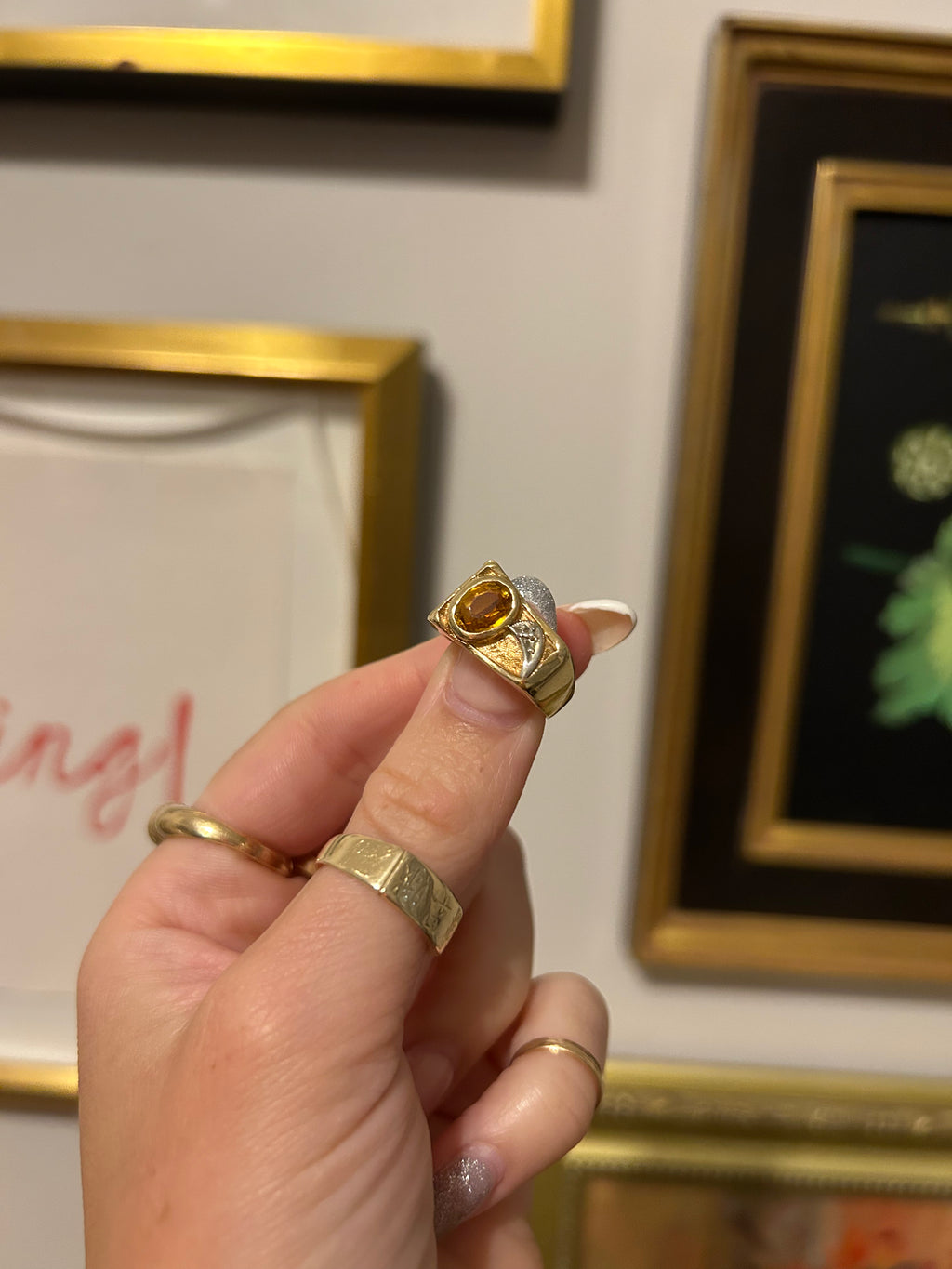 Yellow Sapphire Signet Ring