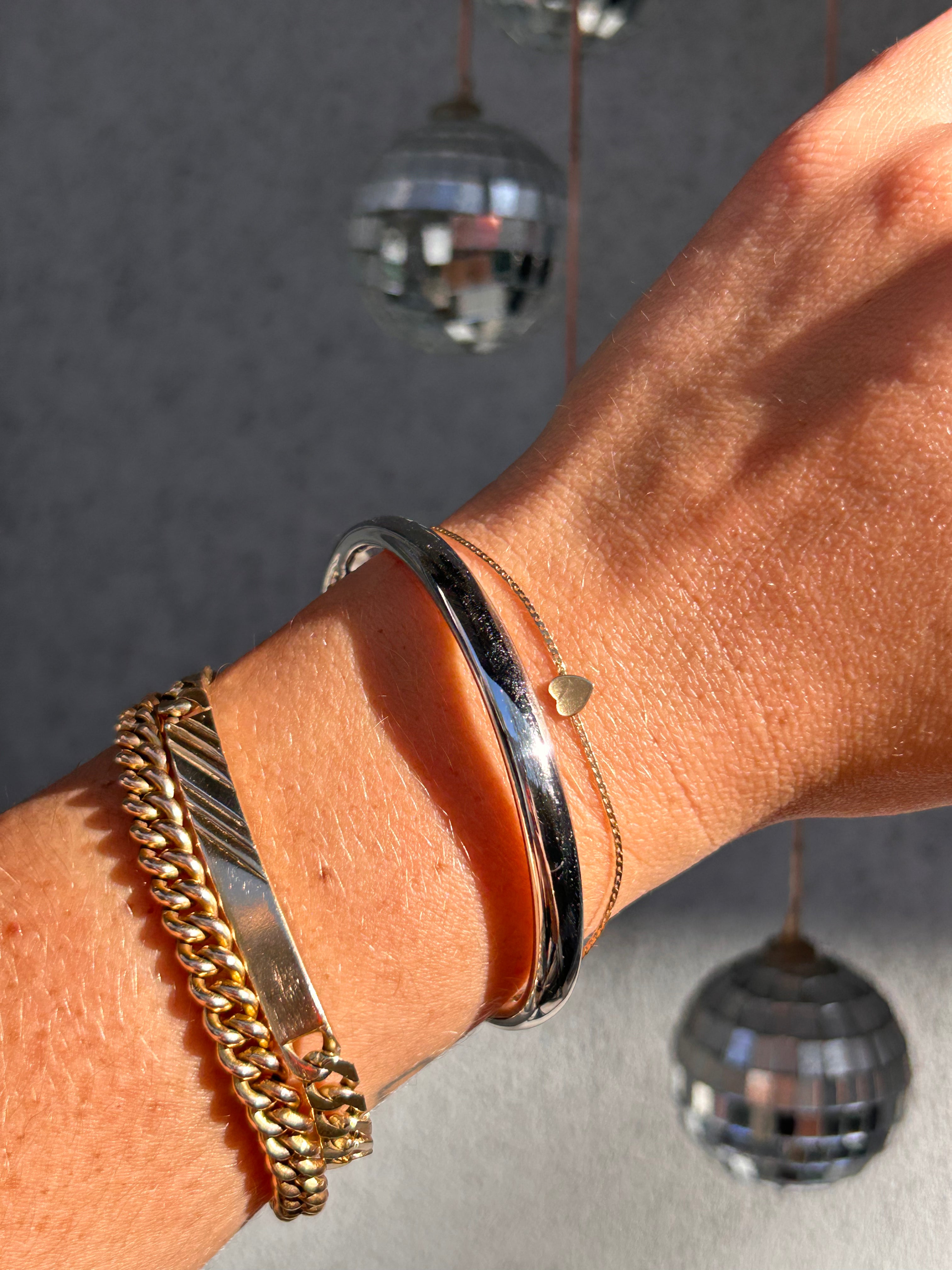 White Gold Snap Bangle