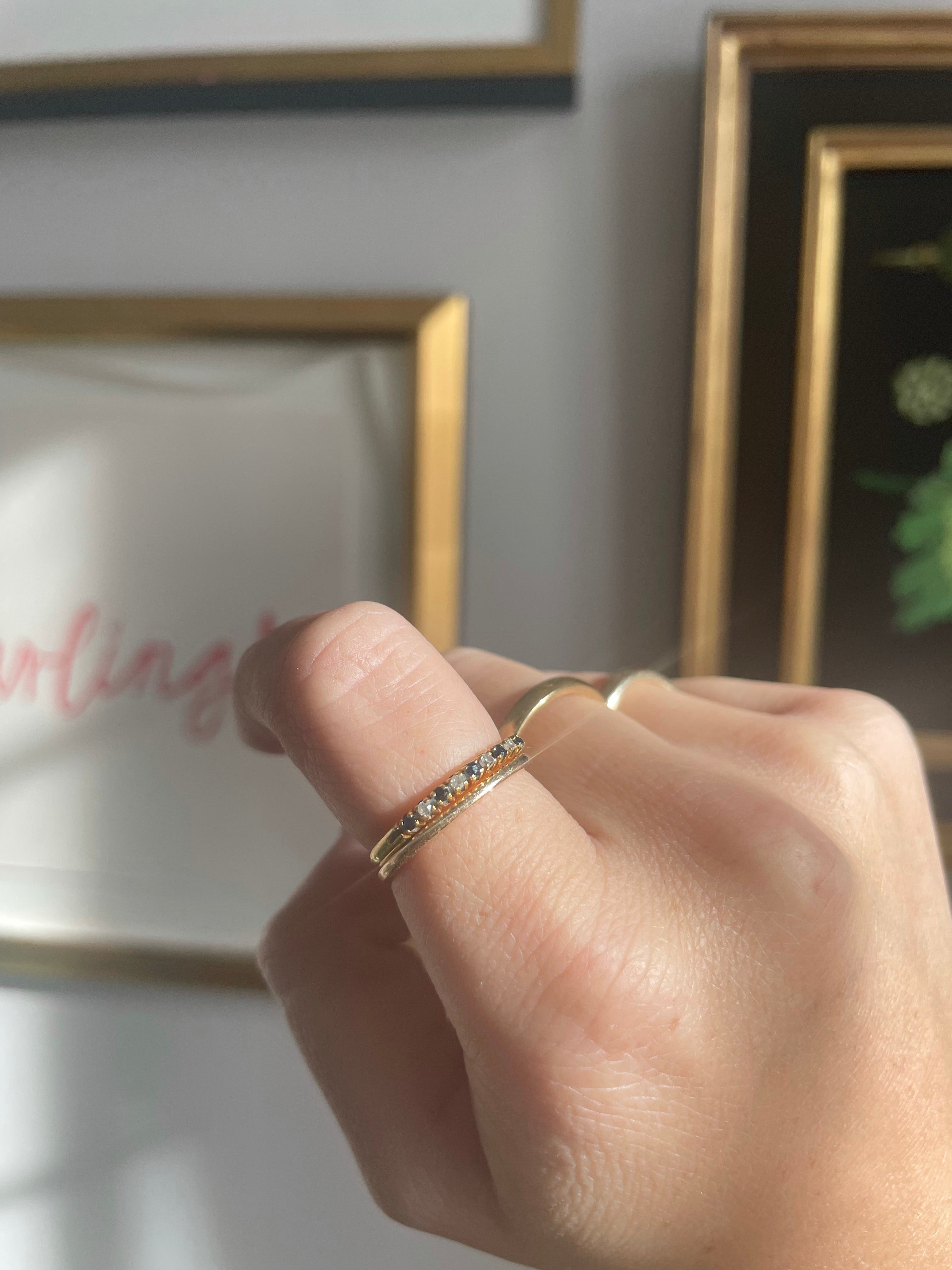 Vintage Diamond & Sapphire stacker