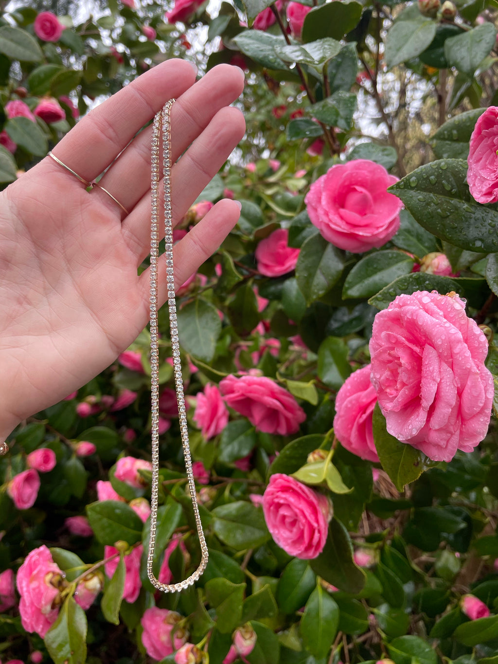 Sapphire tennis necklace