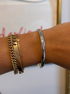 White Gold Snap Bangle