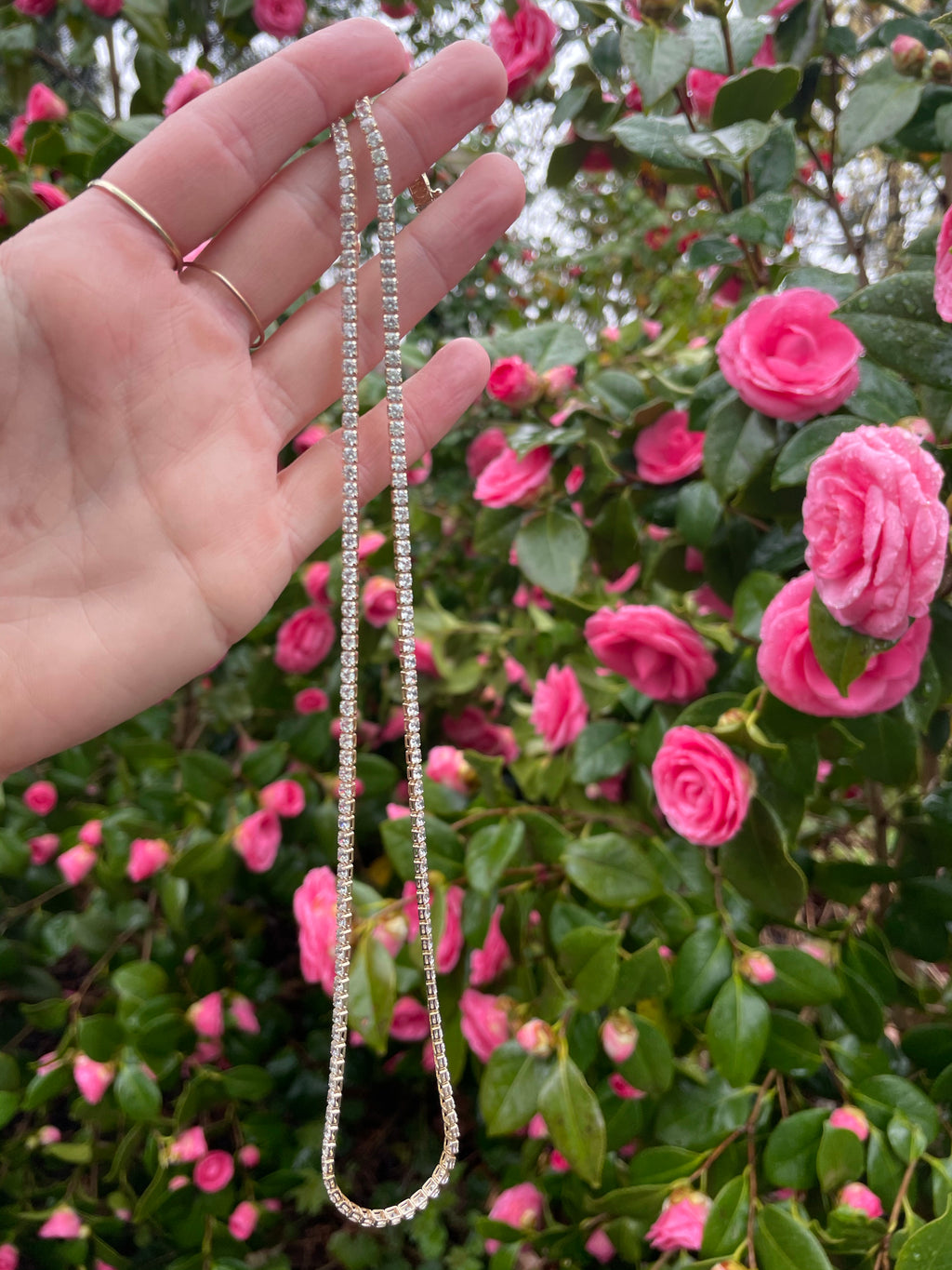 Sapphire tennis necklace