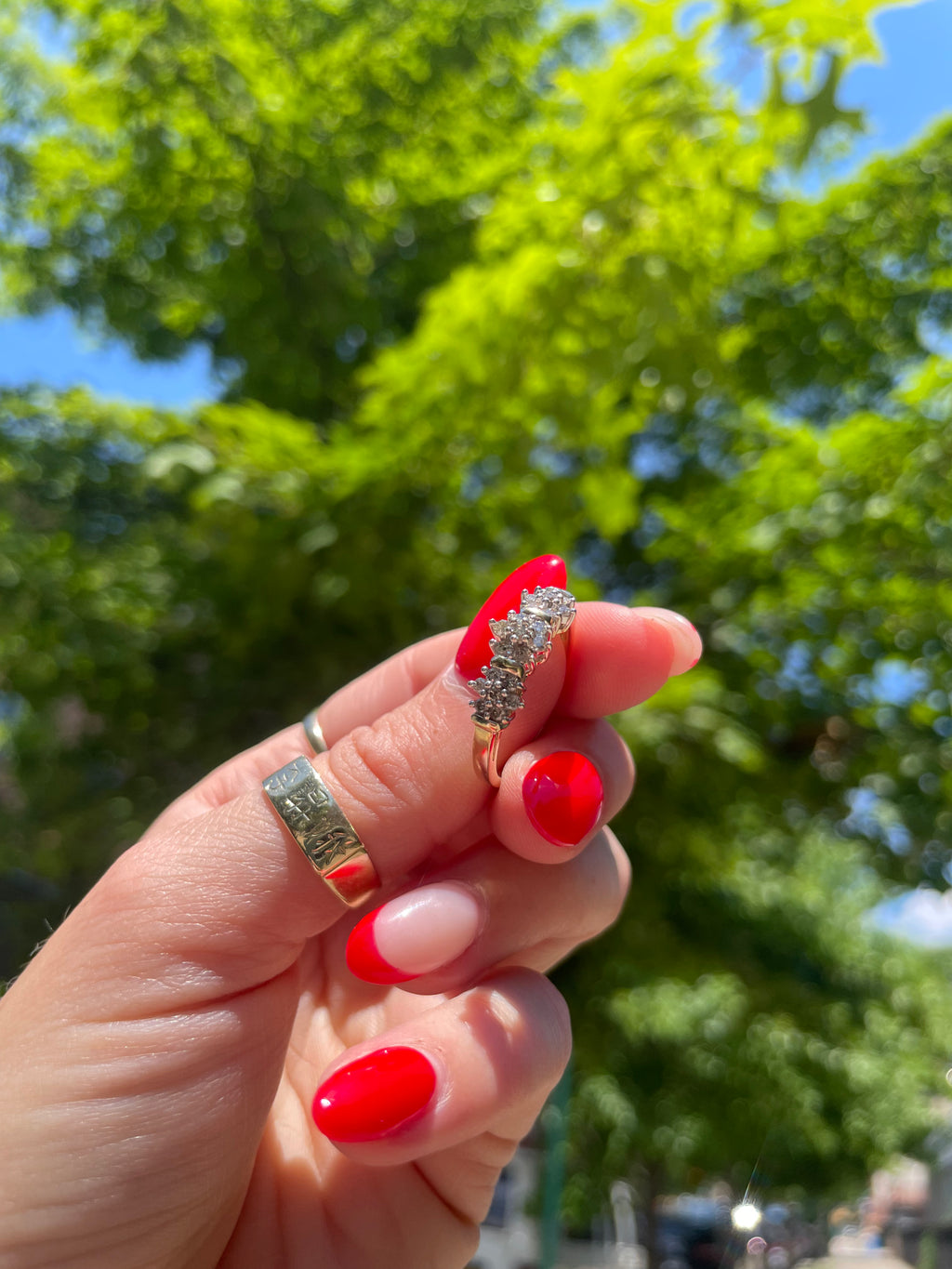 Vintage Floral Diamond Cluster Ring