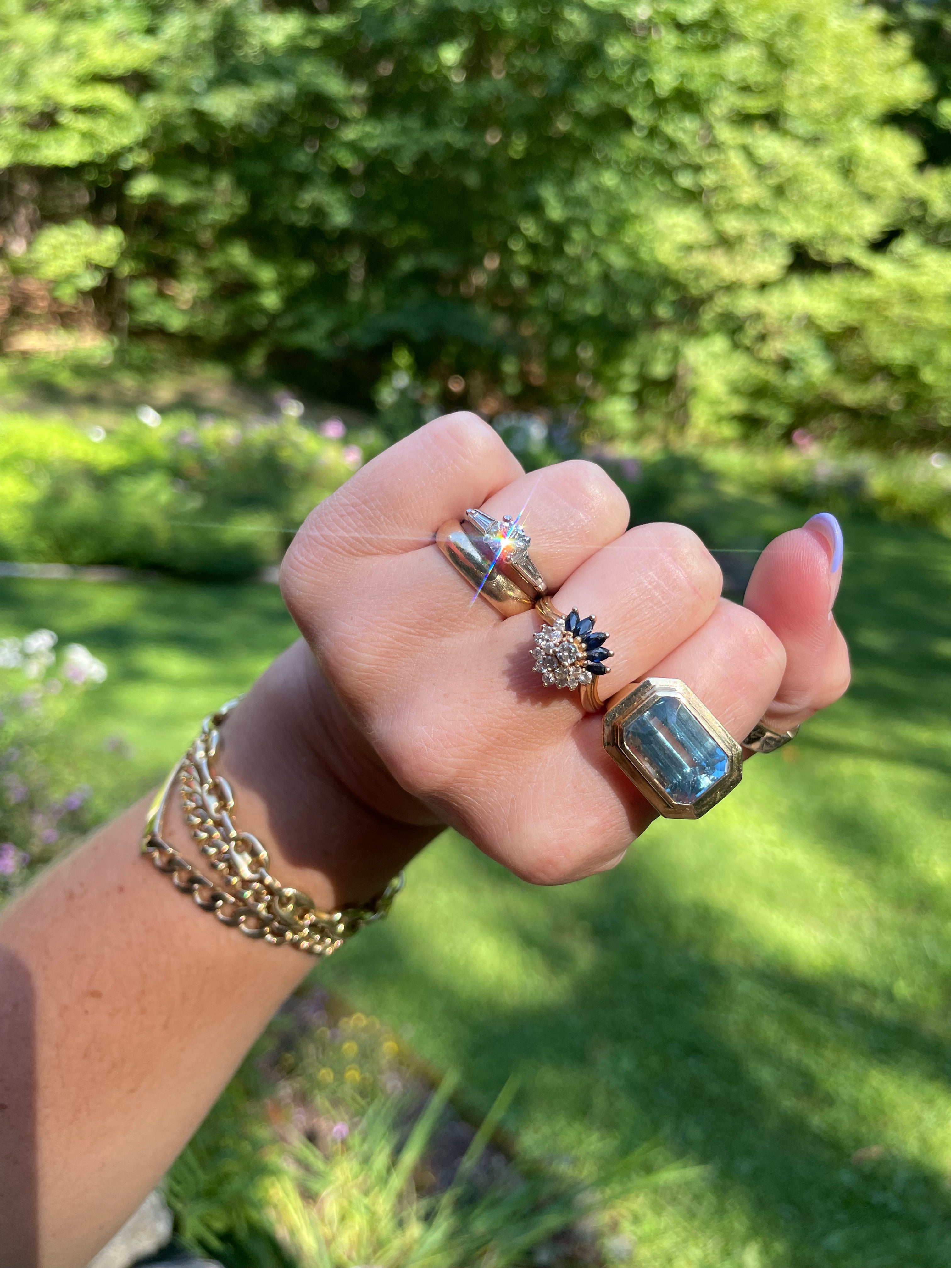 Sapphire Diamond Bouquet Ring