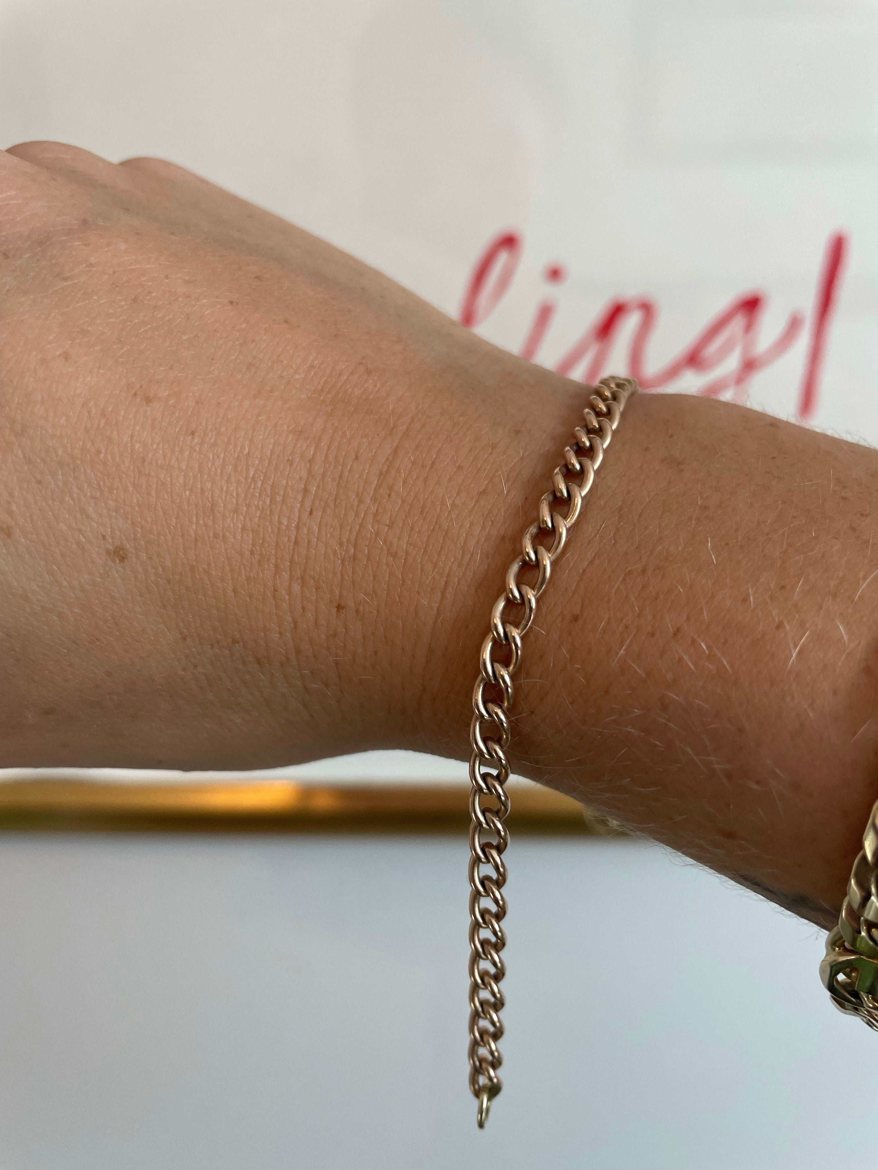 Vintage Rose Gold Curb Bracelet