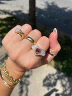 Mother of Pearl Ruby Heart Ring