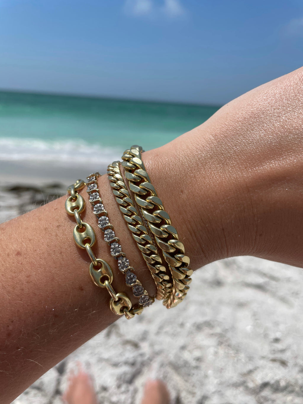 Chunky puffy Miami curb bracelet