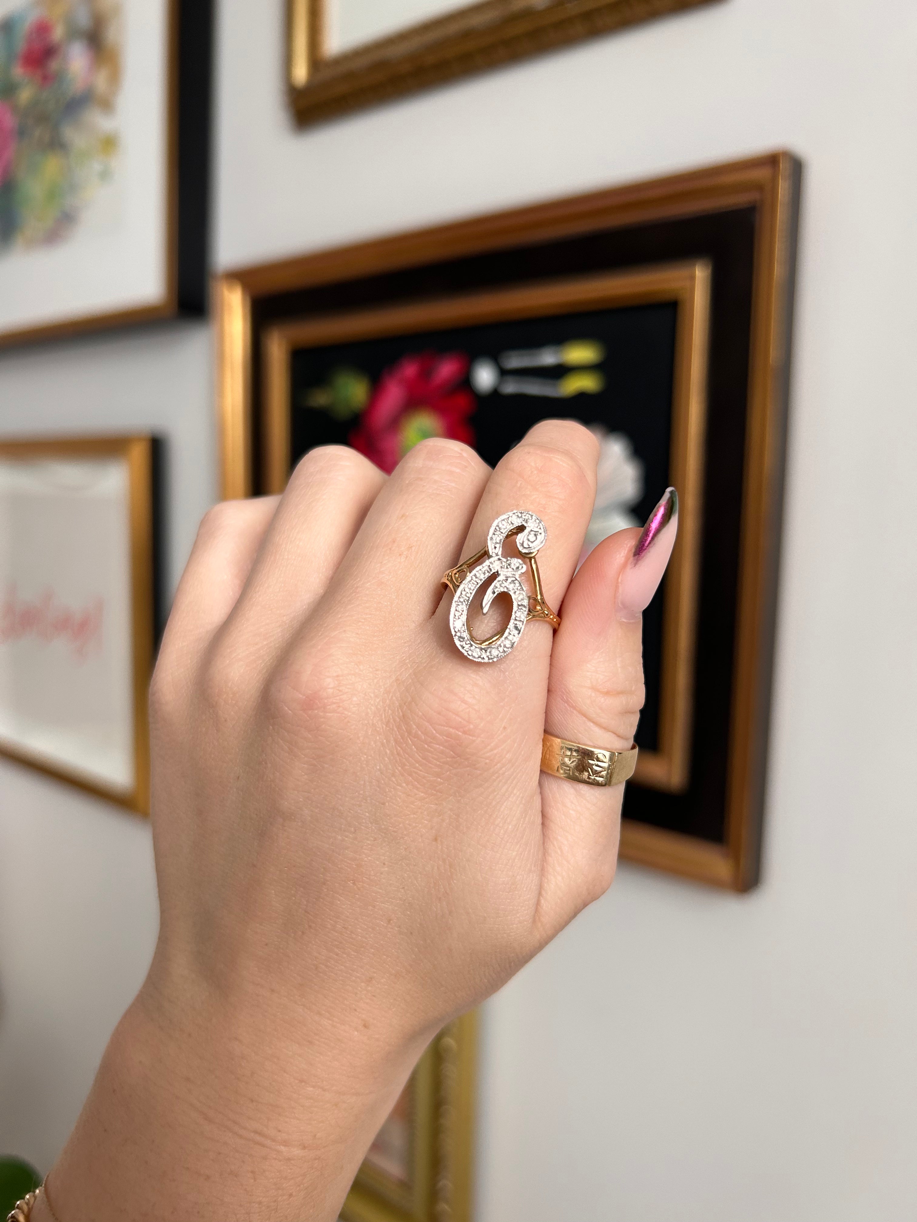 Diamond E Ring