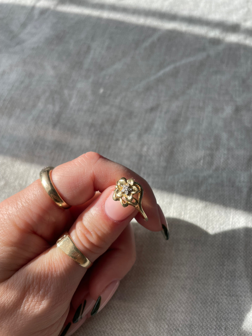 Diamond Flower Ring