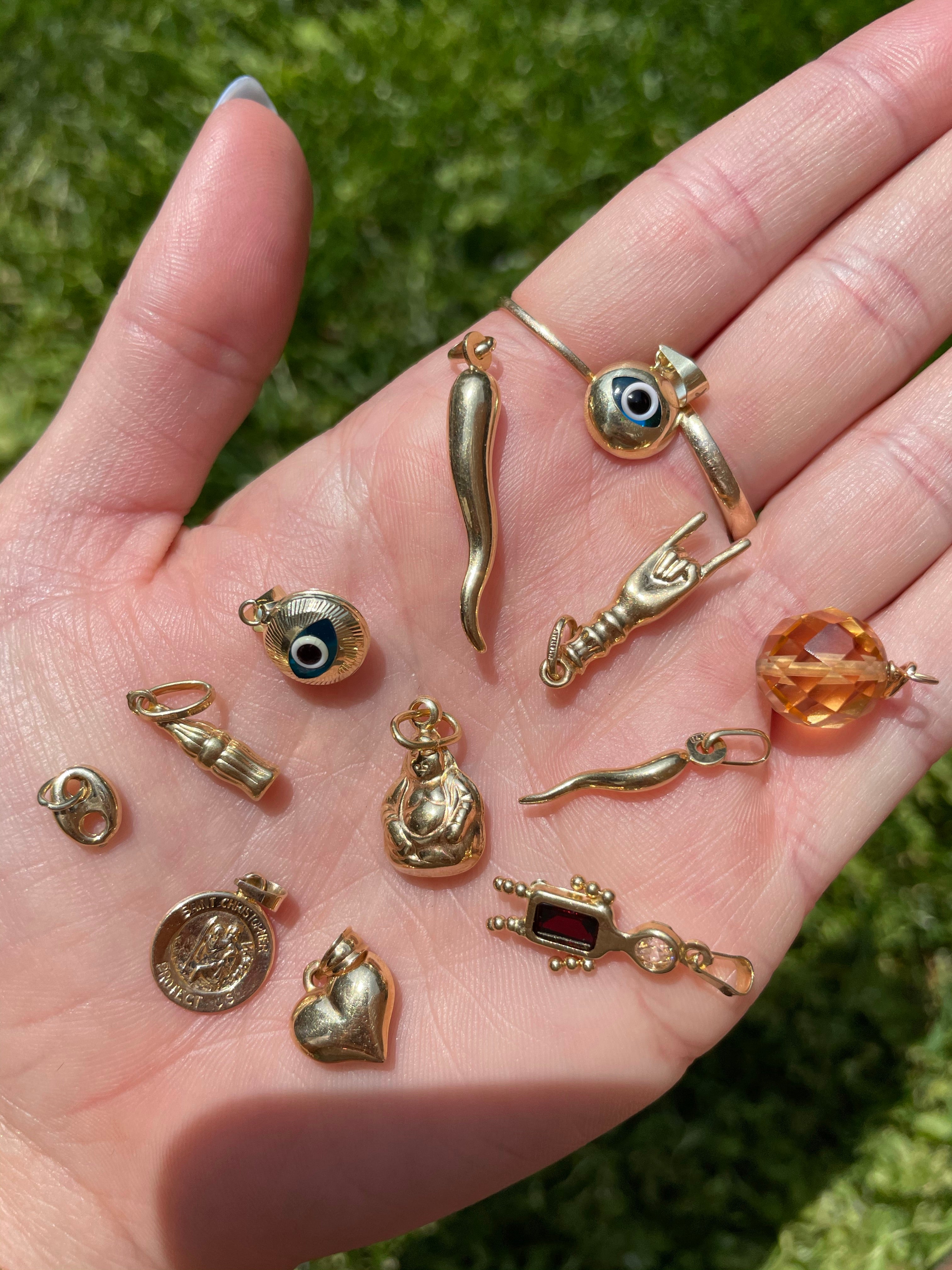 Vintage citrine disco charm