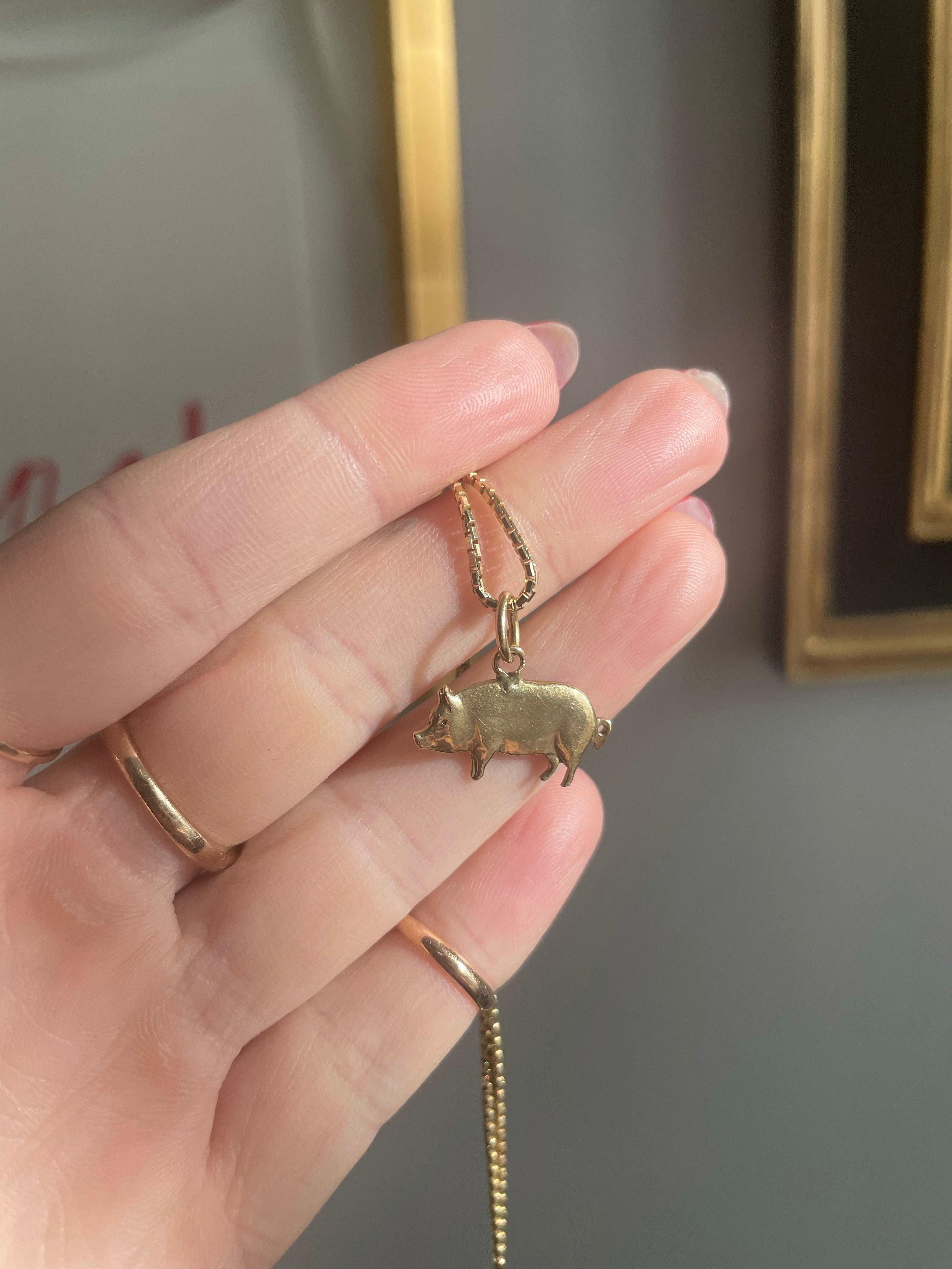 Vintage Pig Charm