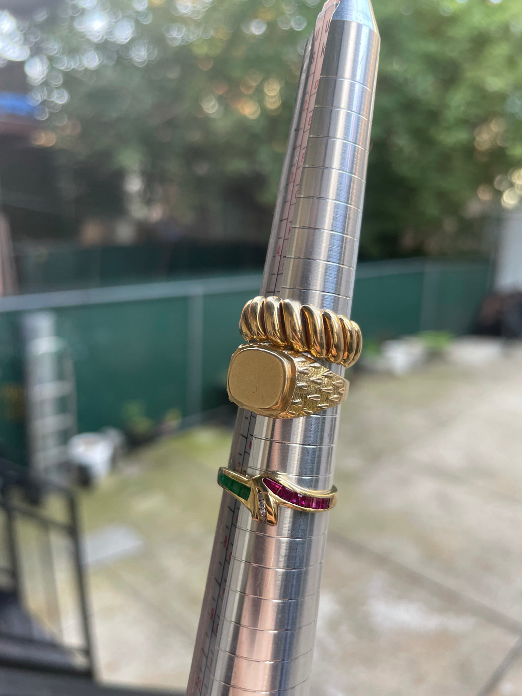 Vintage Ruby, Emerald & Diamond Ring