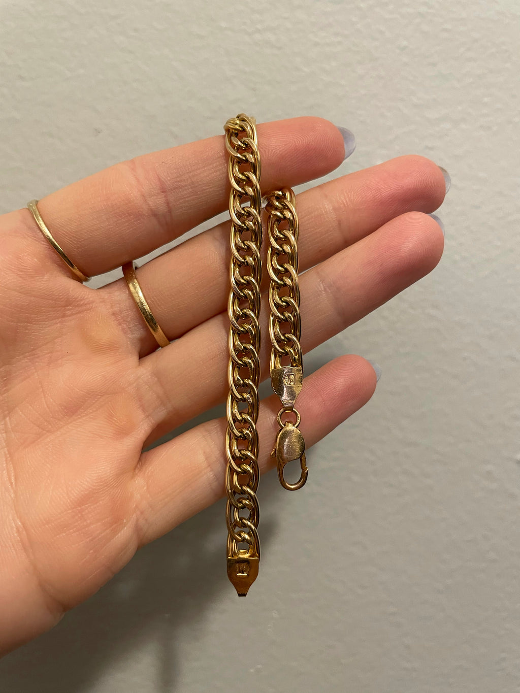 Vintage link bracelet, 7.5”