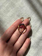 Double Amethyst Heart Ring