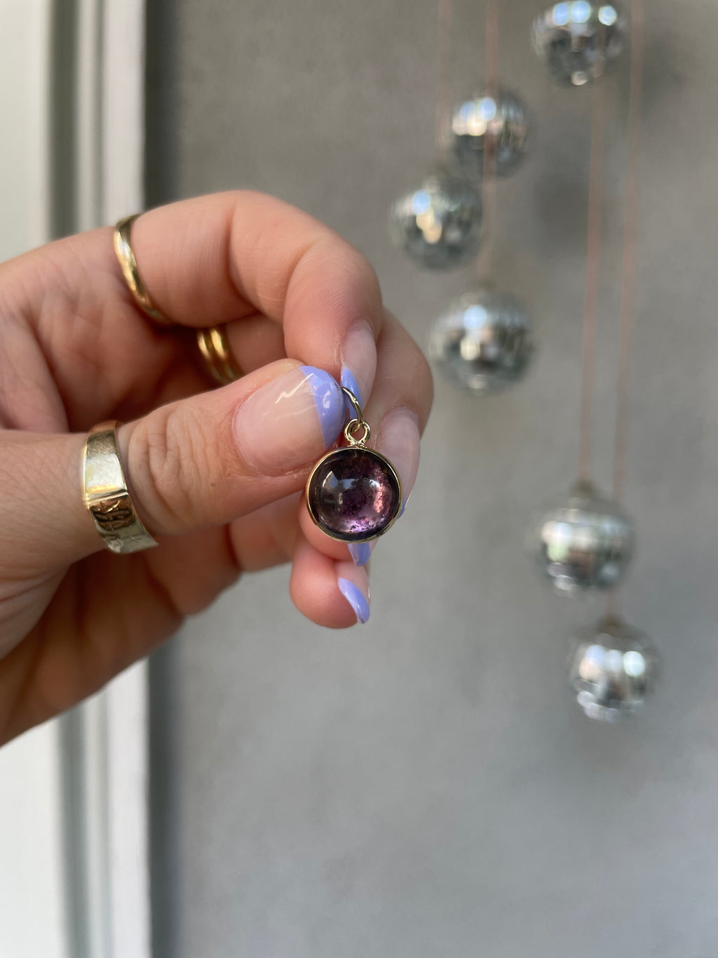 Amethyst Crystal Ball Charm