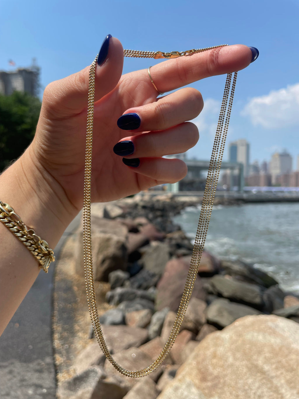 17” Vintage layered ball chain