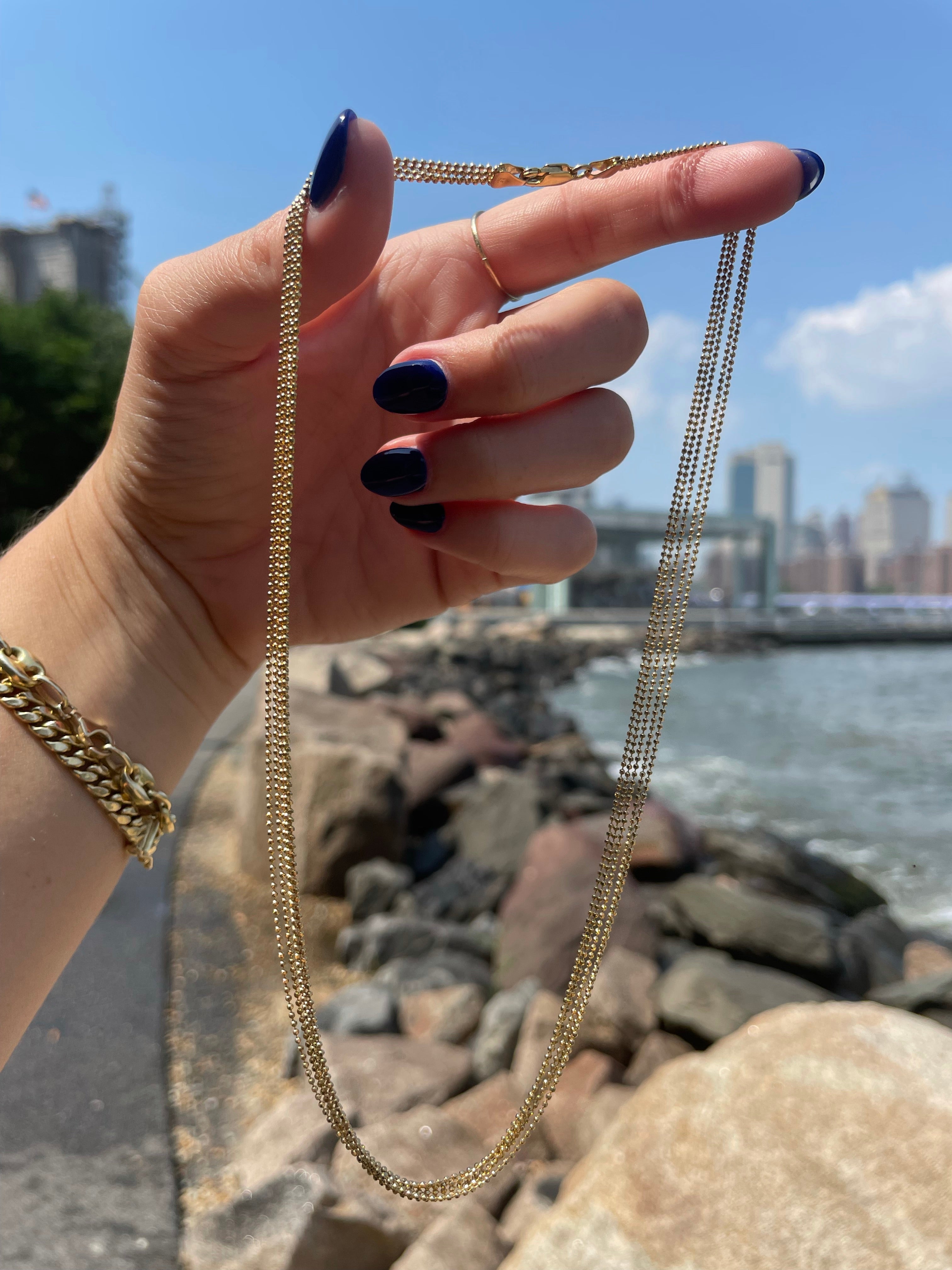 17” Vintage layered ball chain