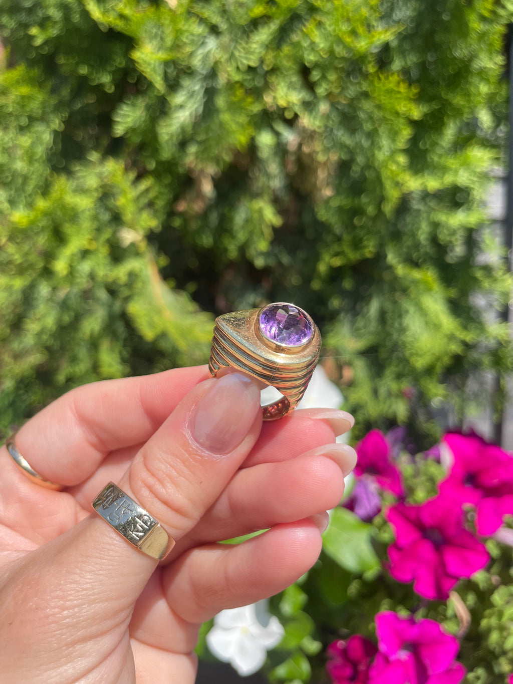 Amethyst UFO Ring