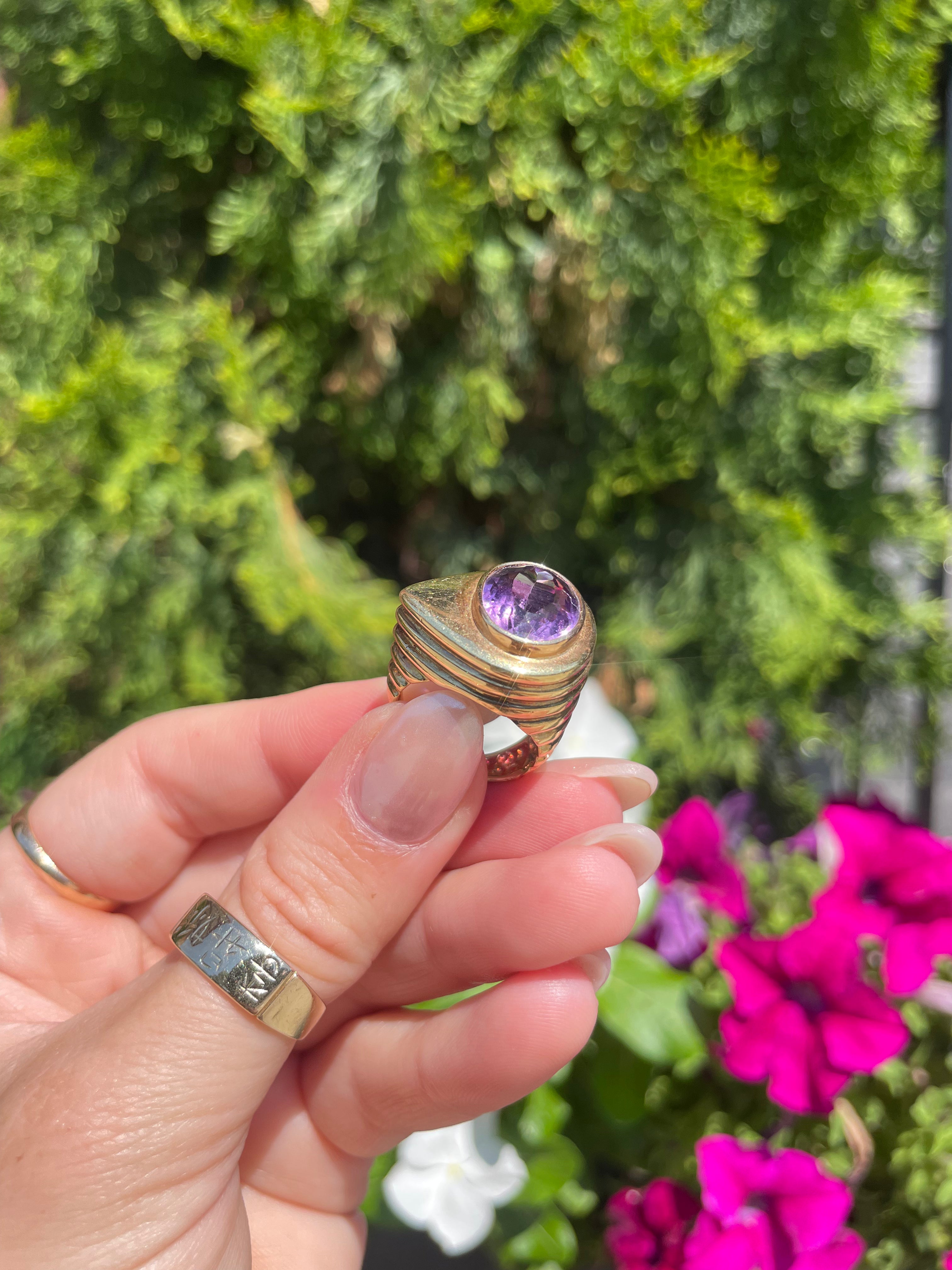 Amethyst UFO Ring