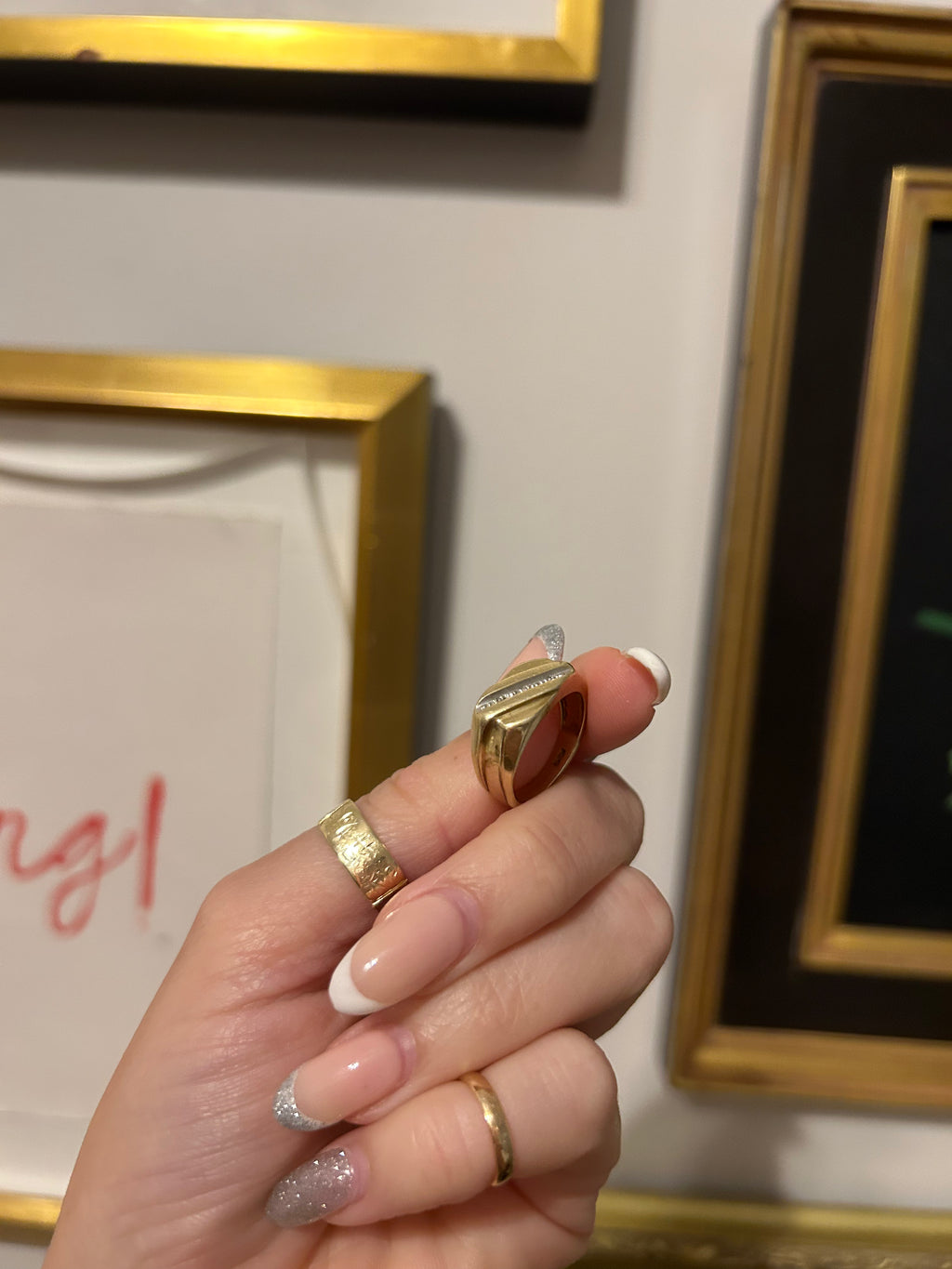 Diamond Square Signet Ring