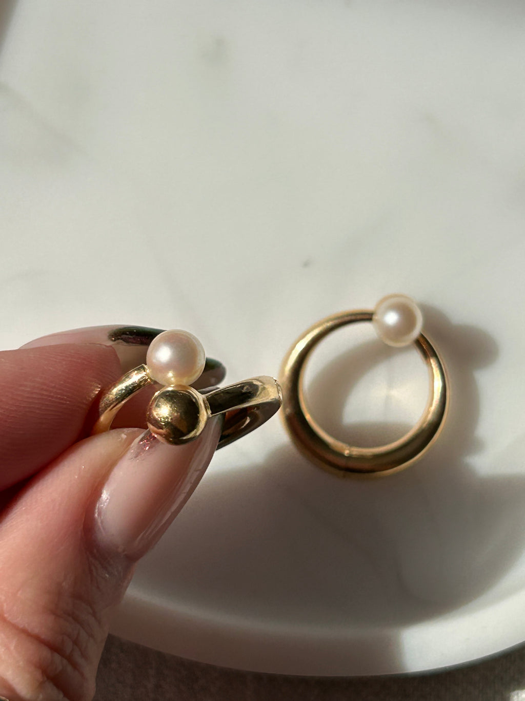 Pearl Gold Ball Clip Ons