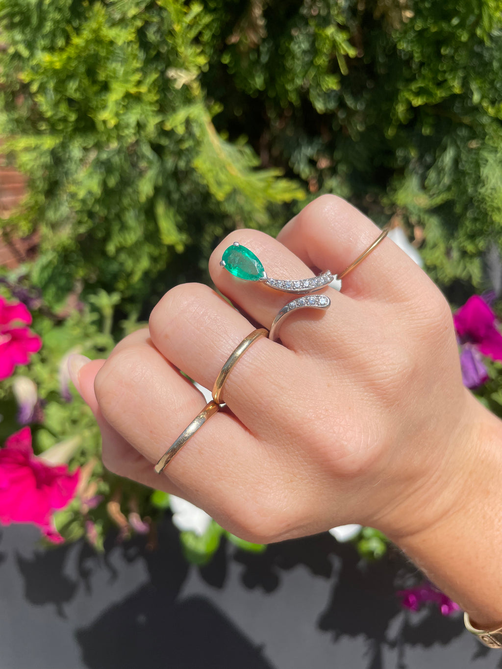 Emerald Snake Ring