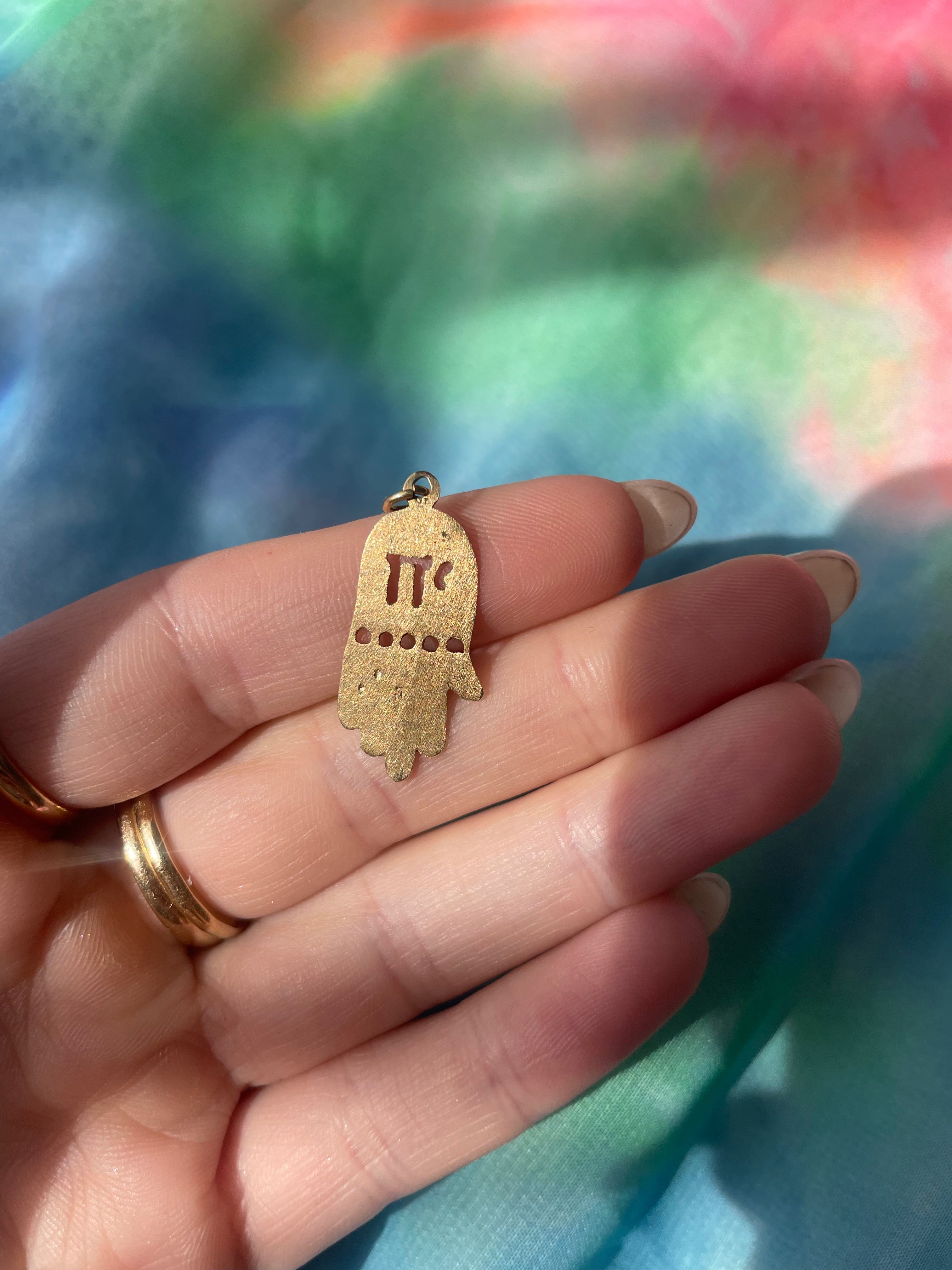 Hamsa Hebrew Life Charm