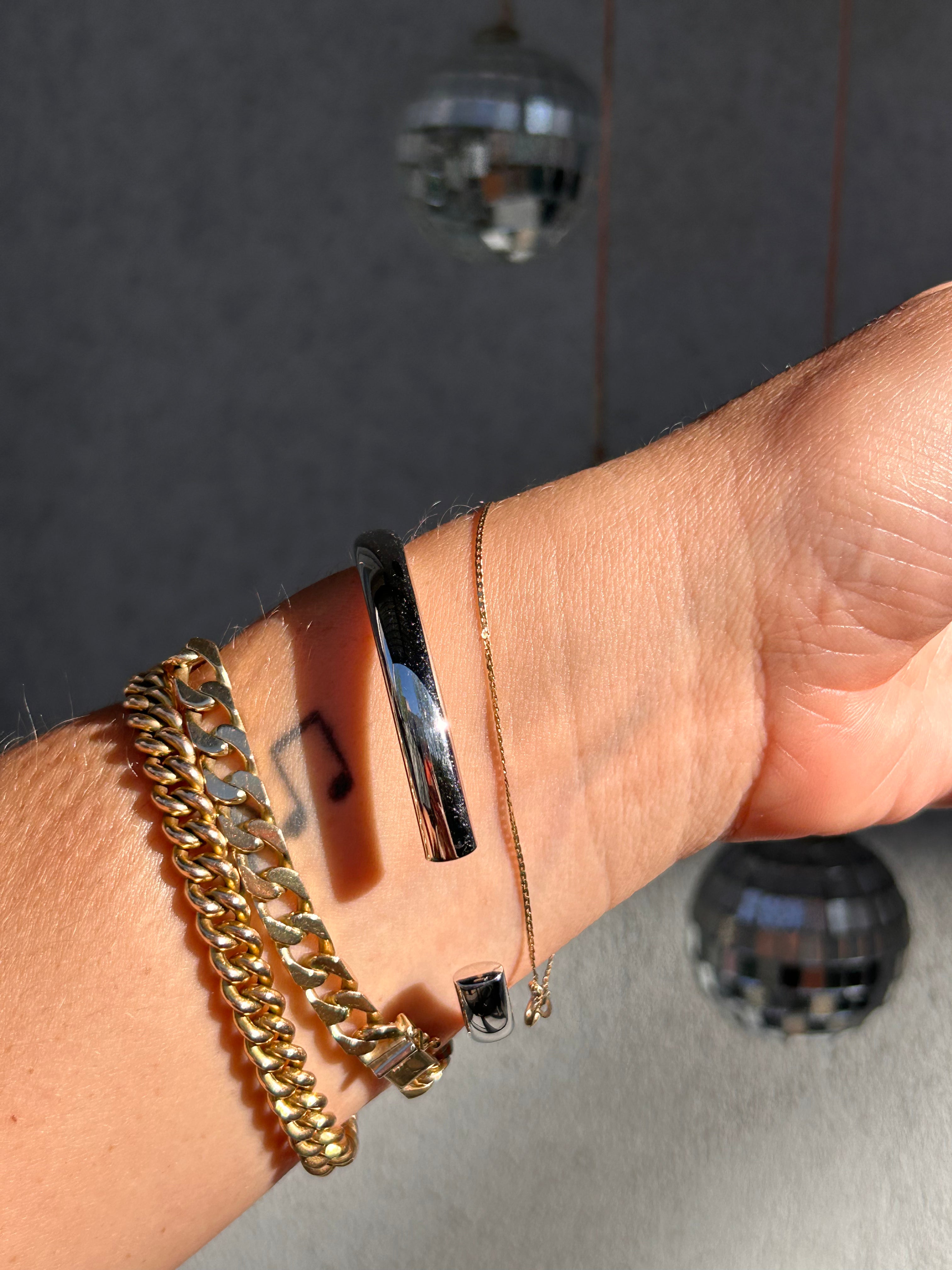 White Gold Snap Bangle