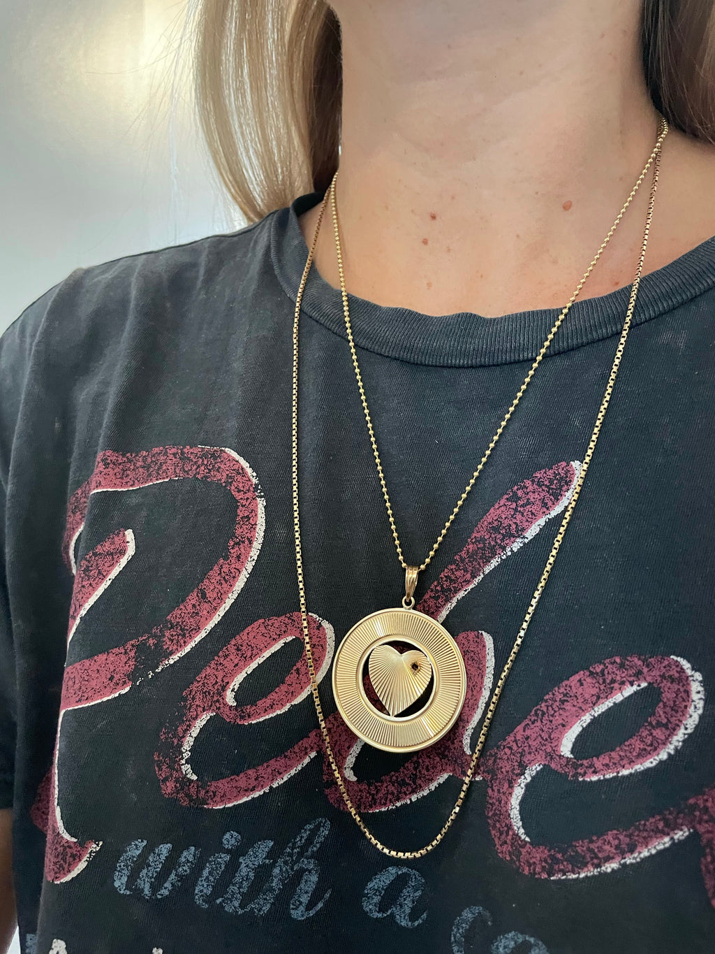 Large Engine Turned Pendant