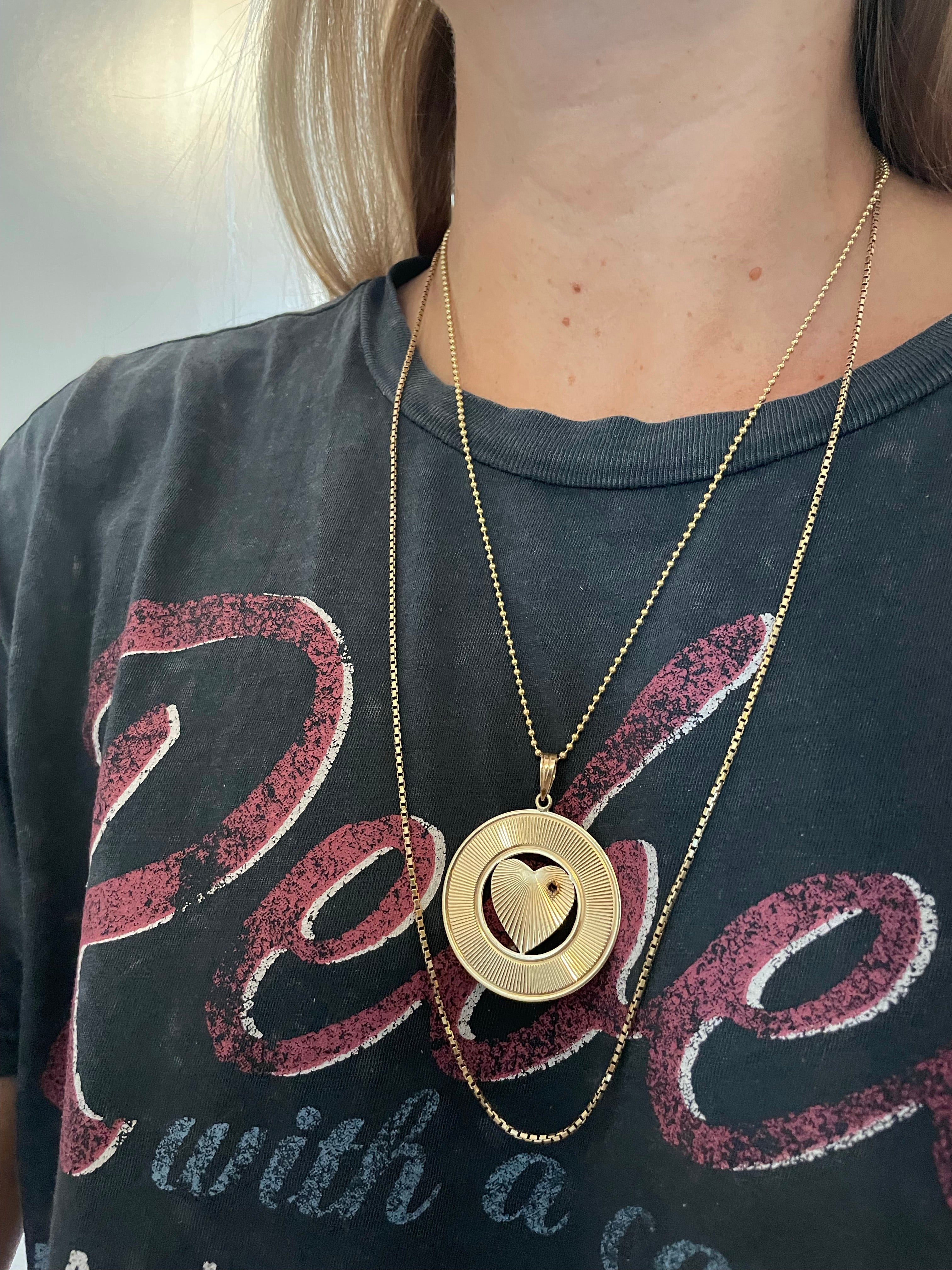 Large Engine Turned Pendant