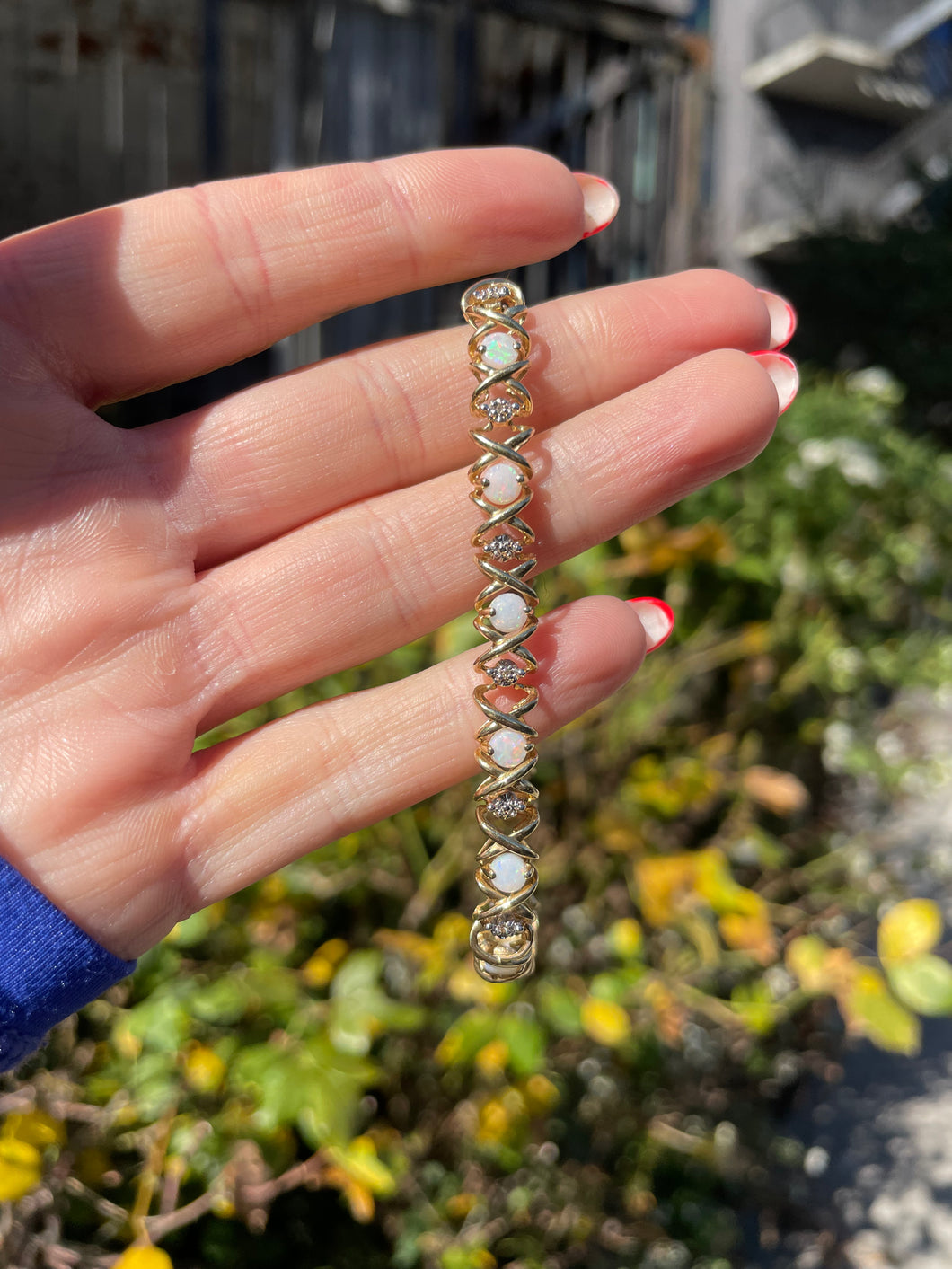 Woven Opal & Diamond Bracelet