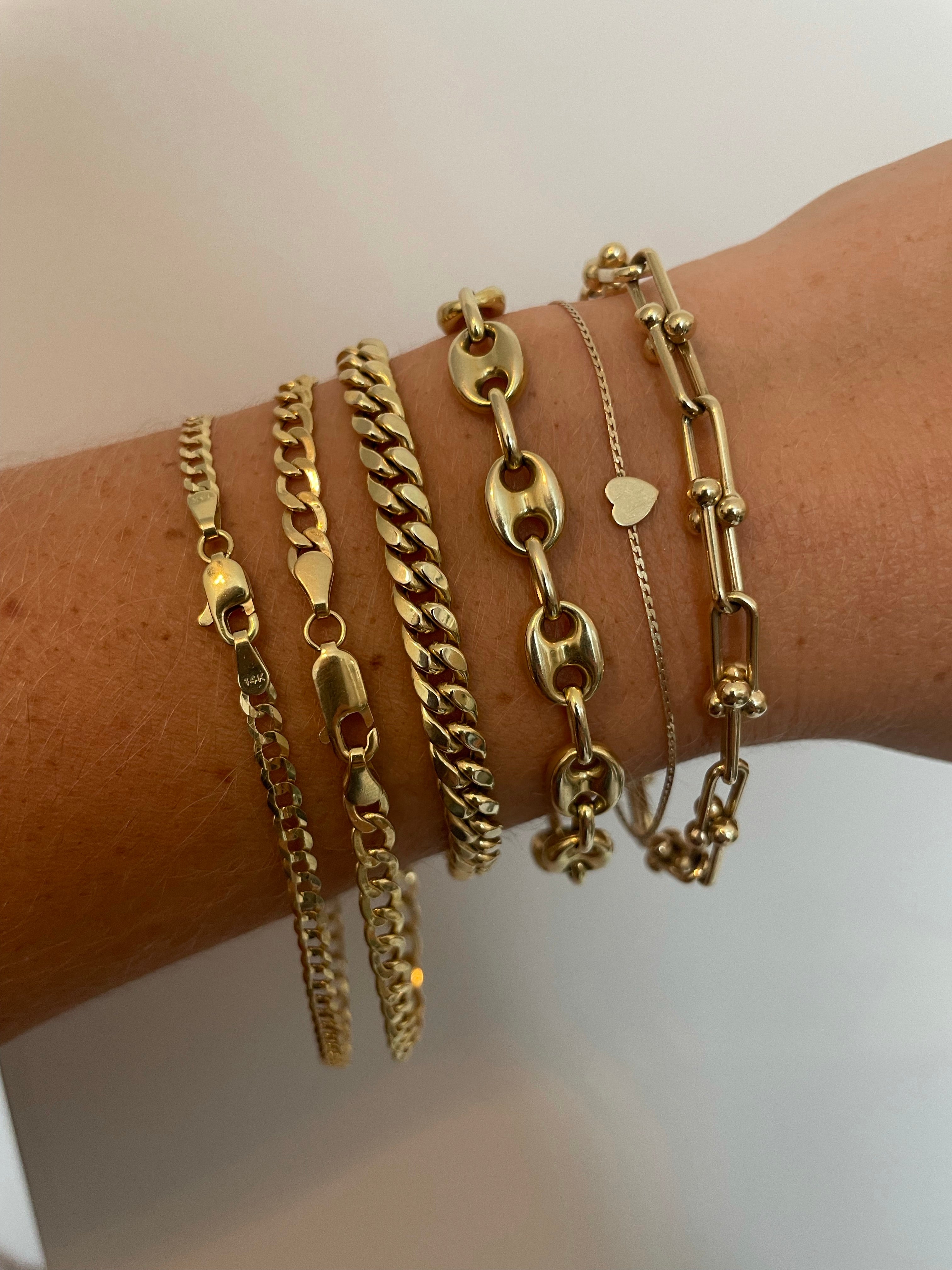 Flat Dainty Curb Chain Bracelet