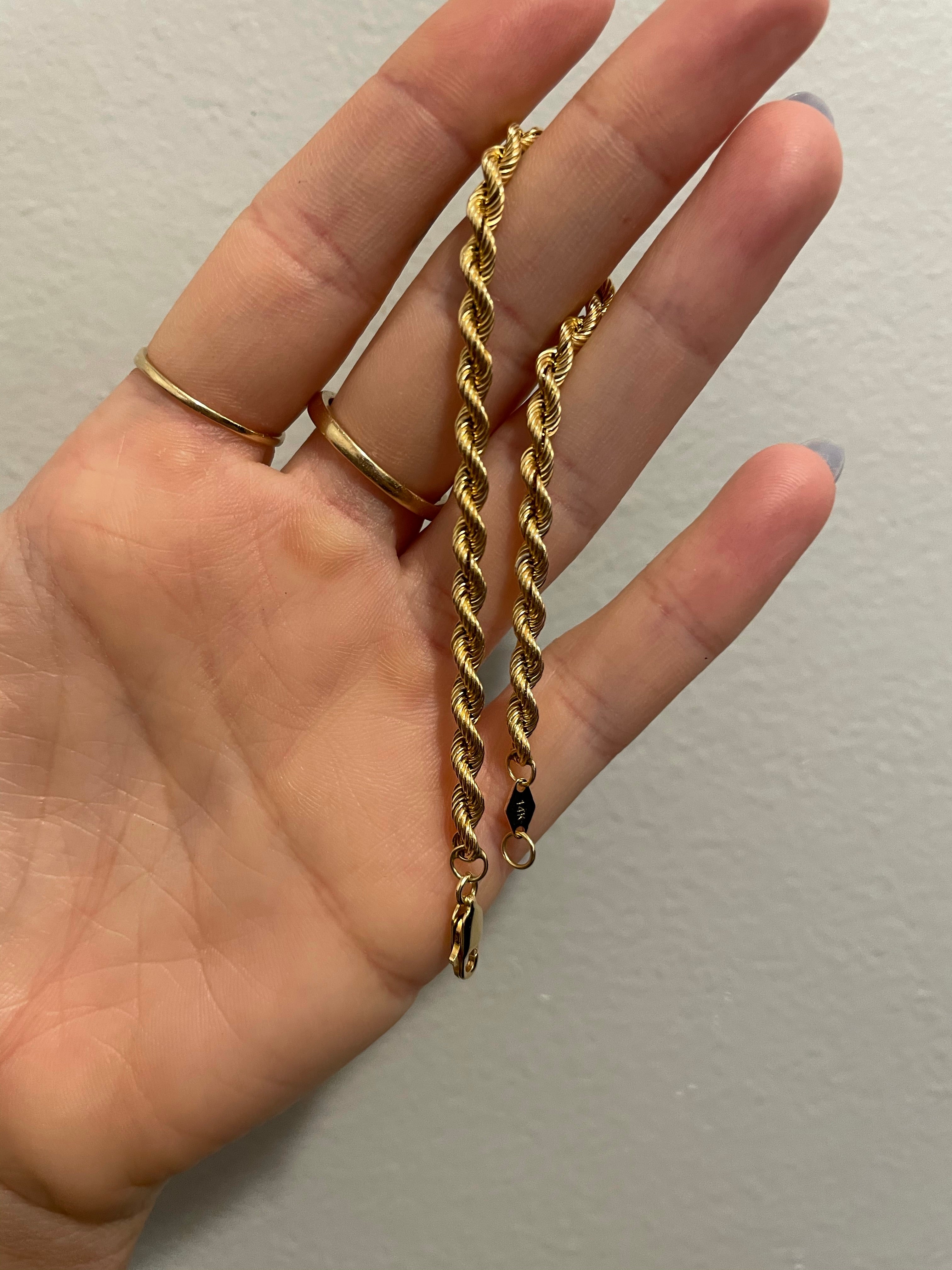 7.5” rope chain bracelet
