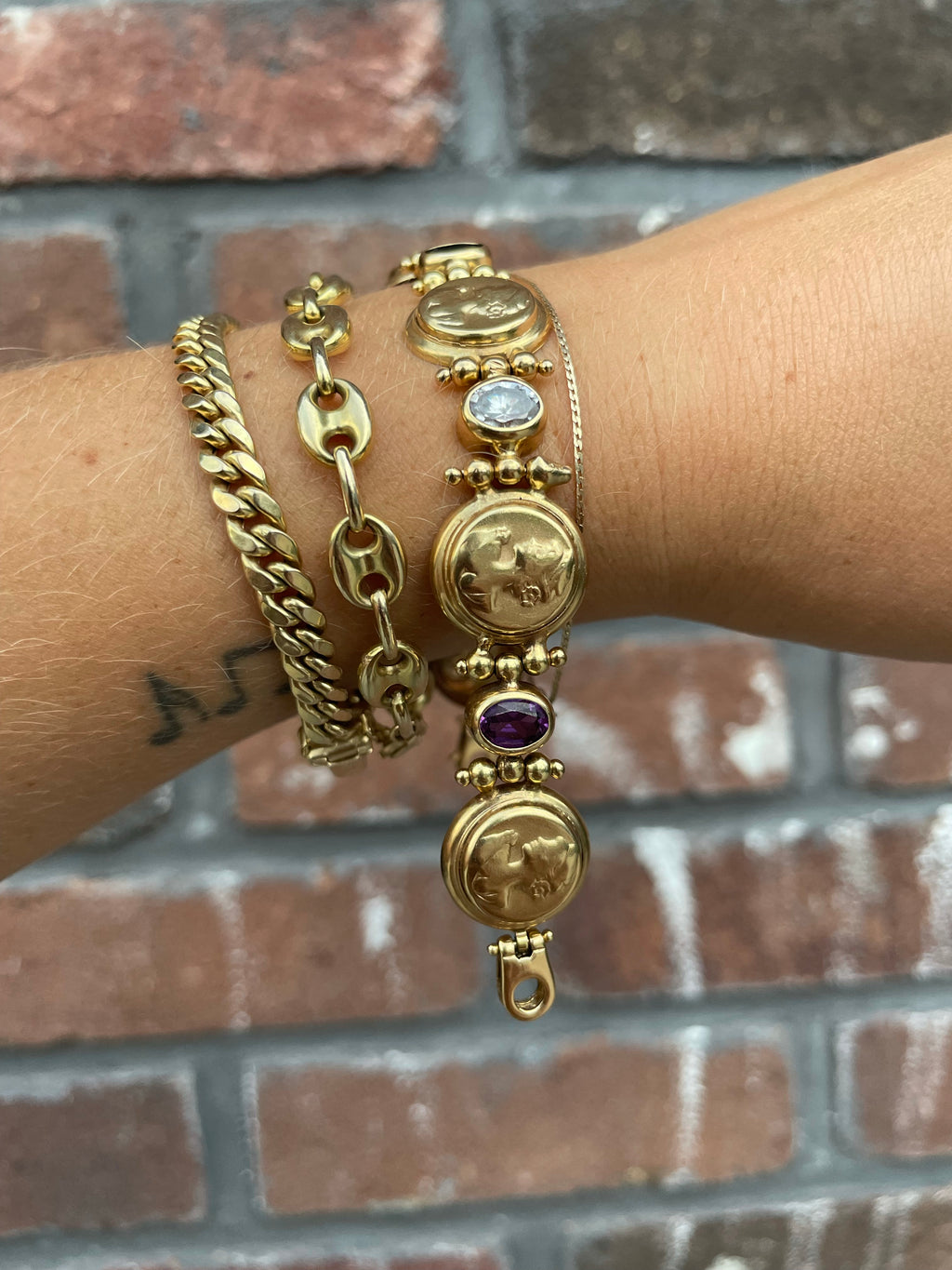 Vintage Lady Fatima Gemstone Bracelet