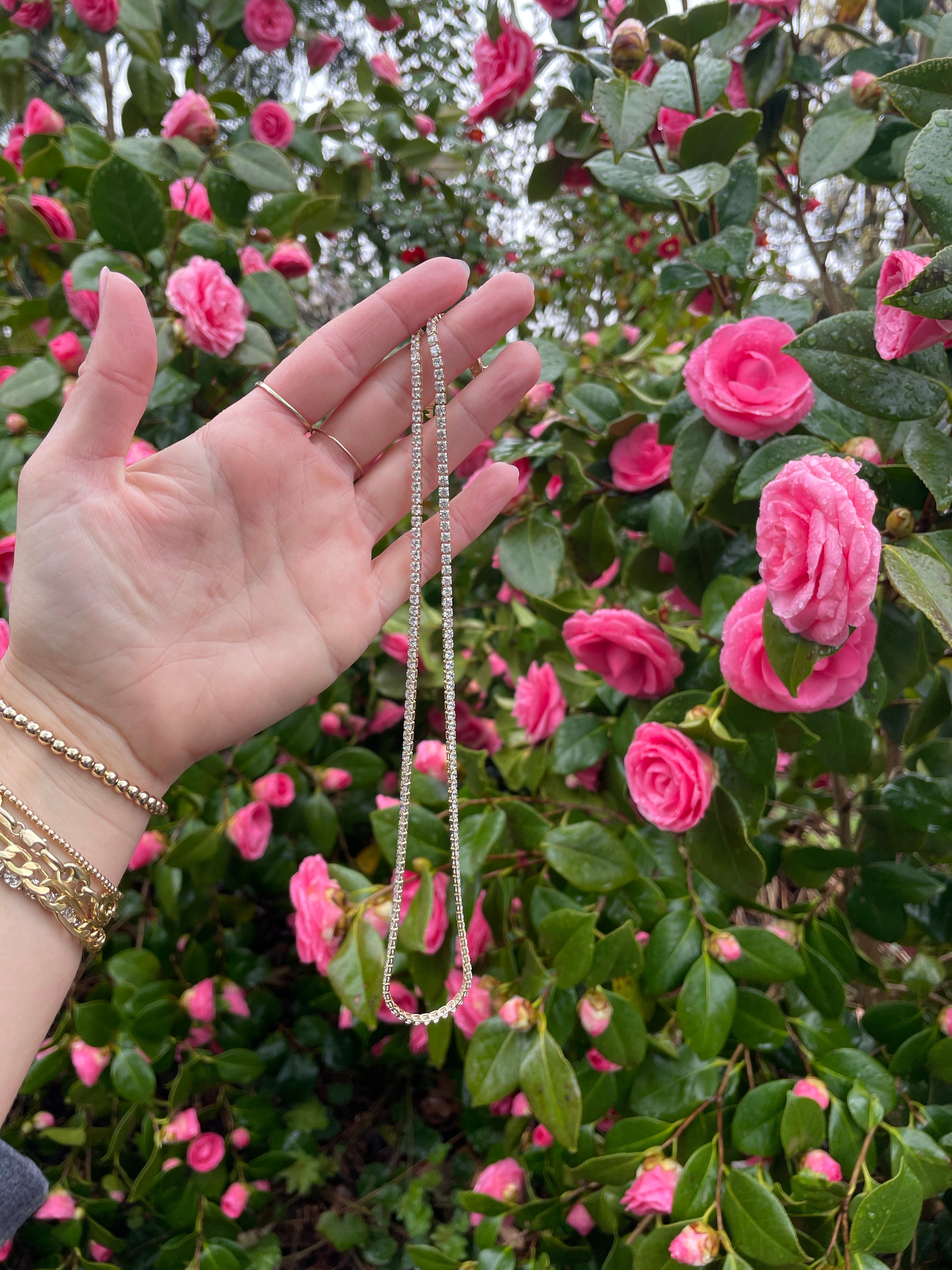 Sapphire tennis necklace