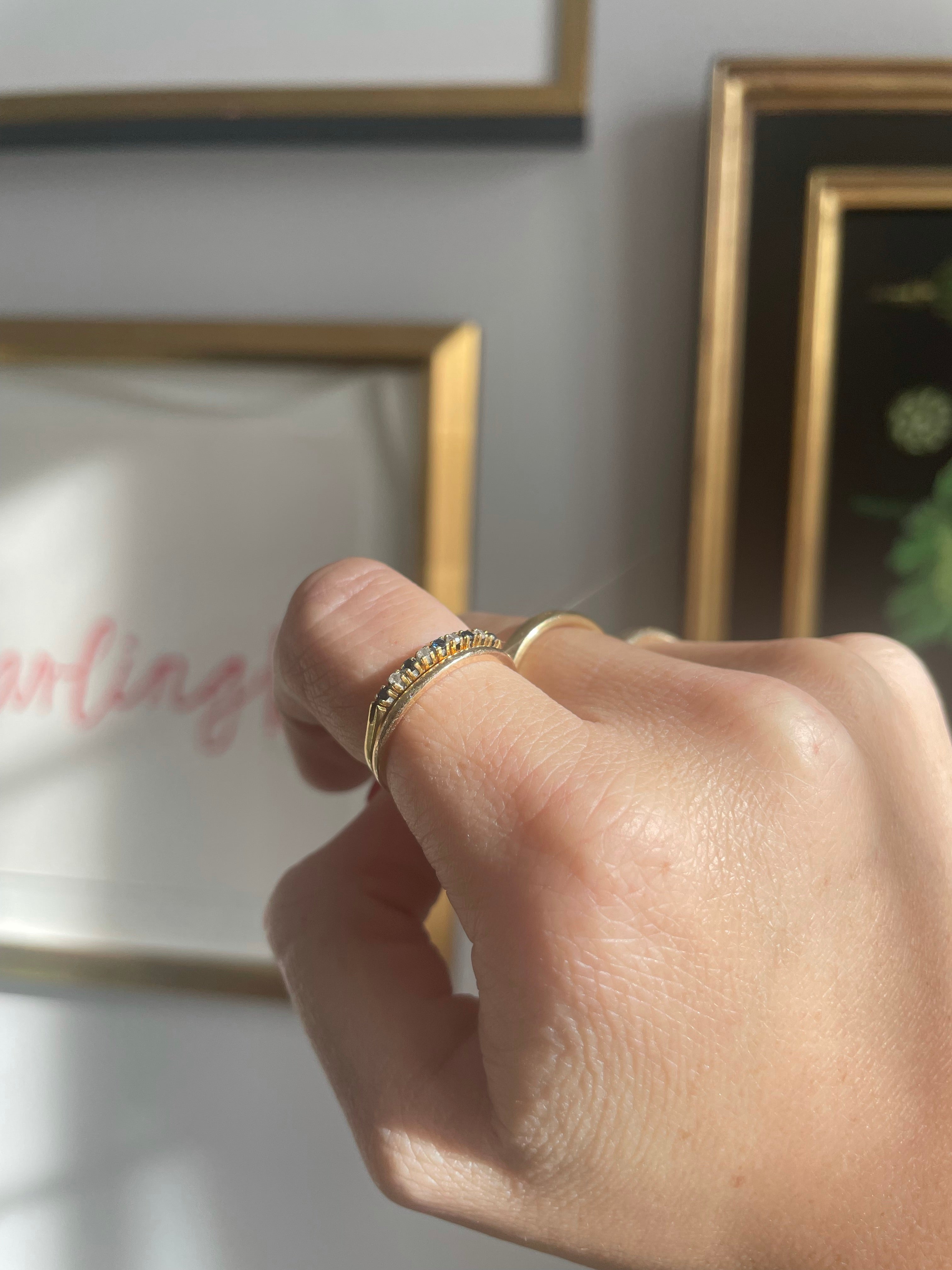 Vintage Diamond & Sapphire stacker