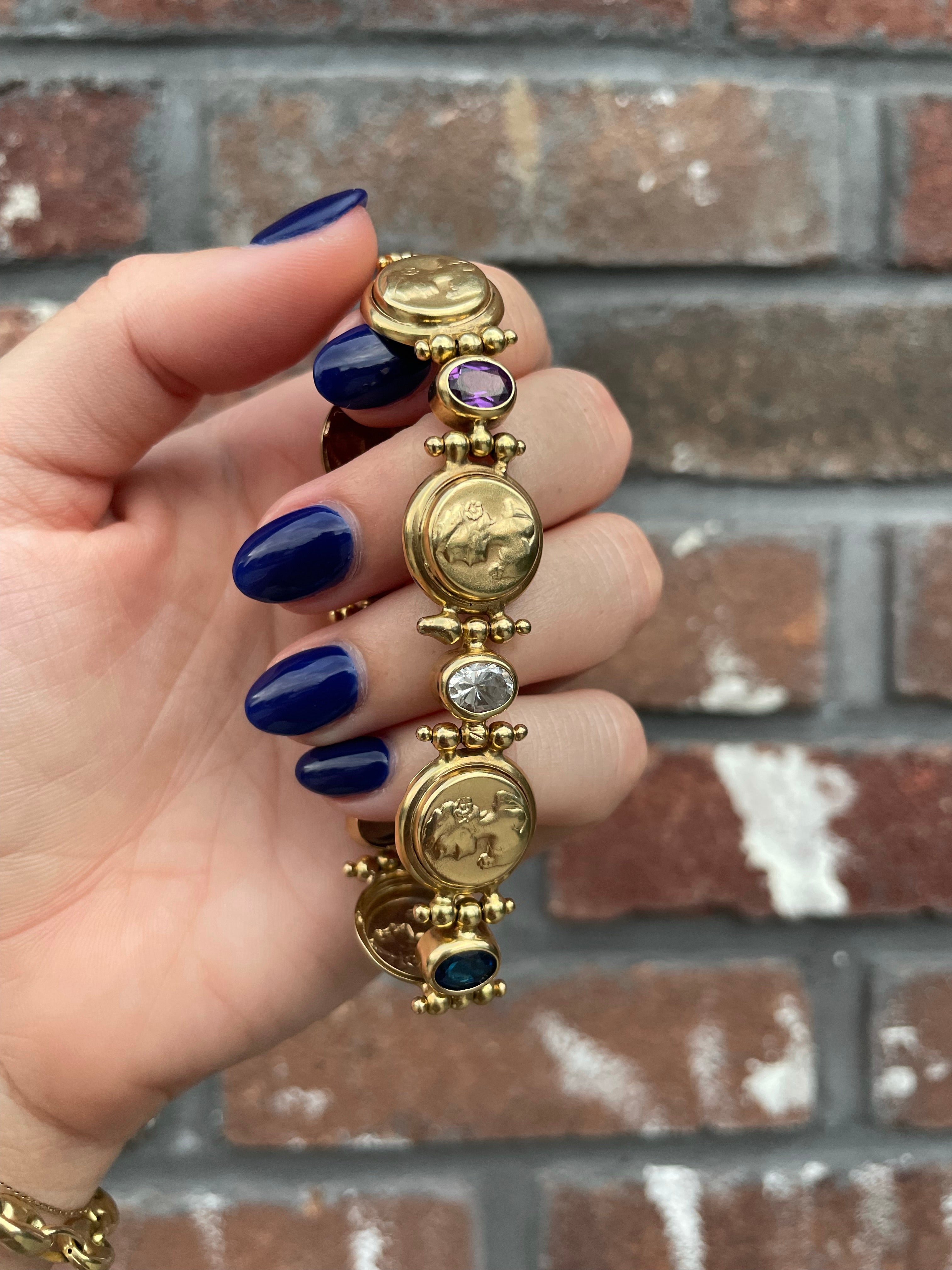 Vintage Lady Fatima Gemstone Bracelet