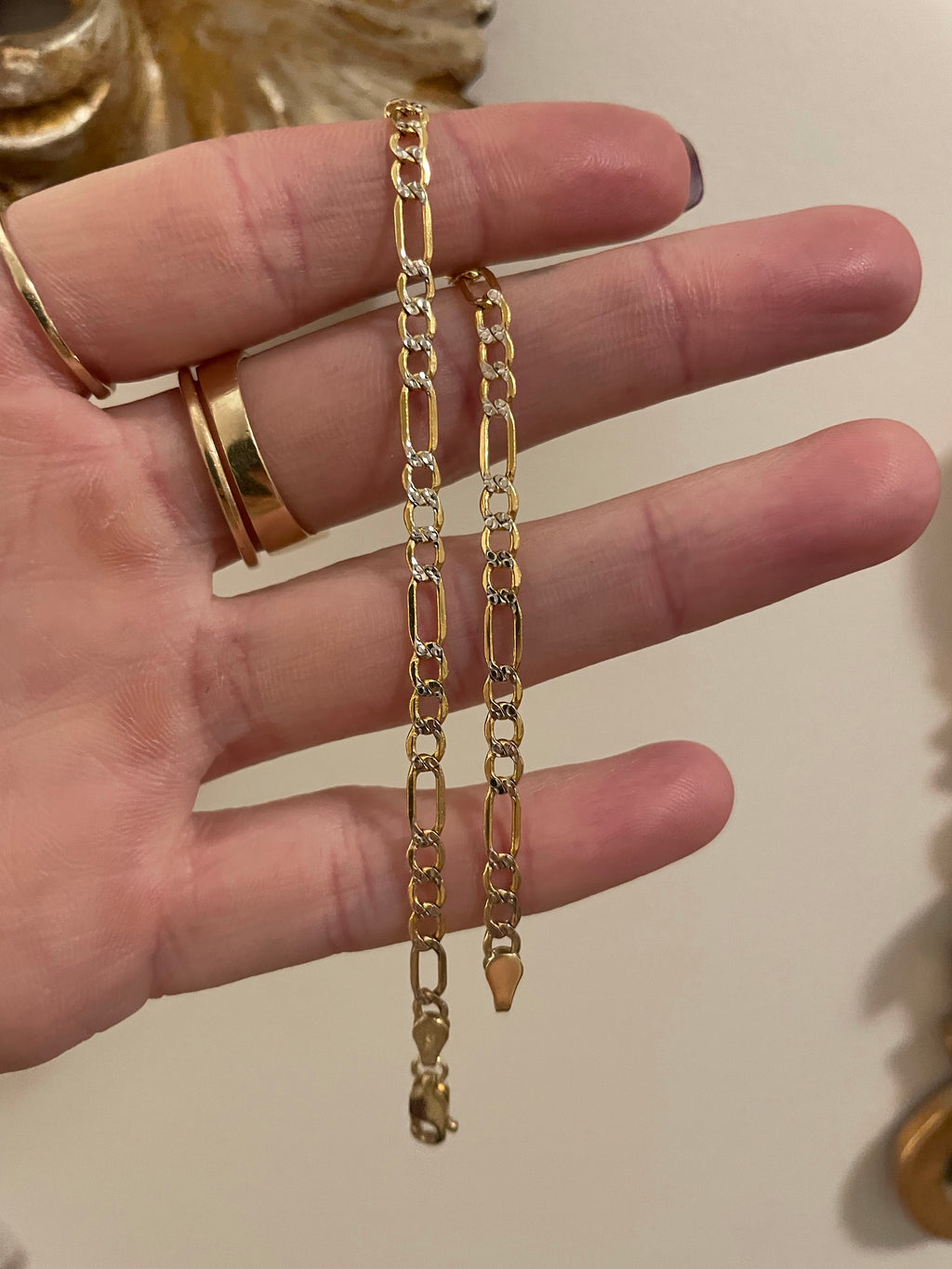 Diamond cut Figaro Bracelet
