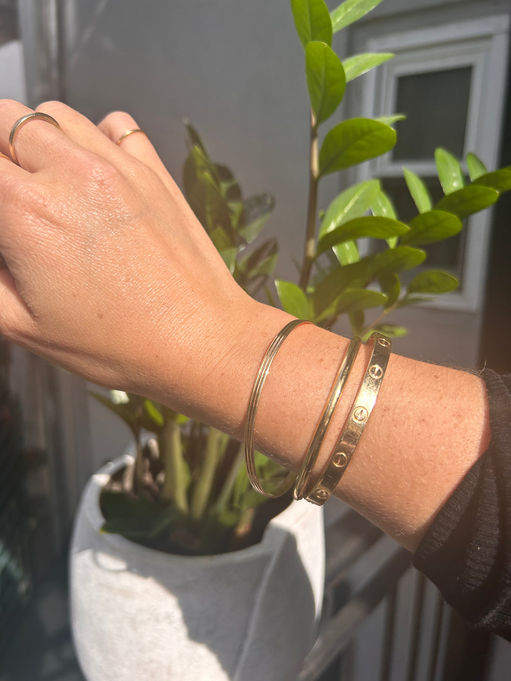 Striped Solid Bangle