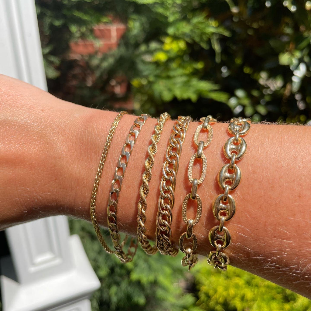 Vintage link bracelet, 7.5”