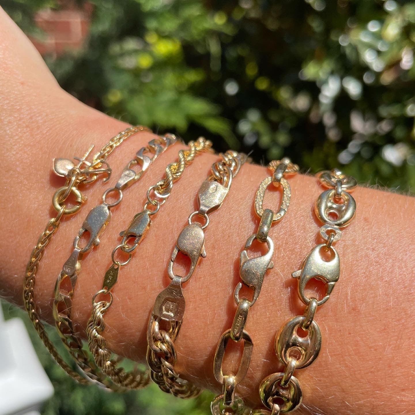 Vintage charm bracelet, 8”